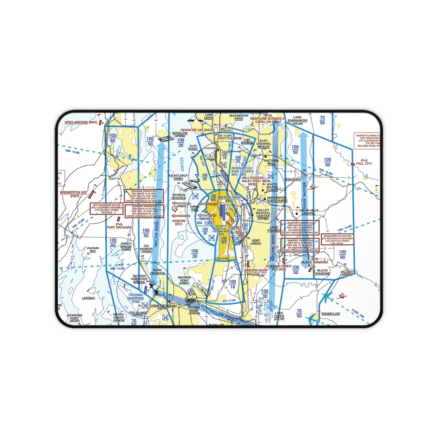 Seattle Flyway Chart desk mat