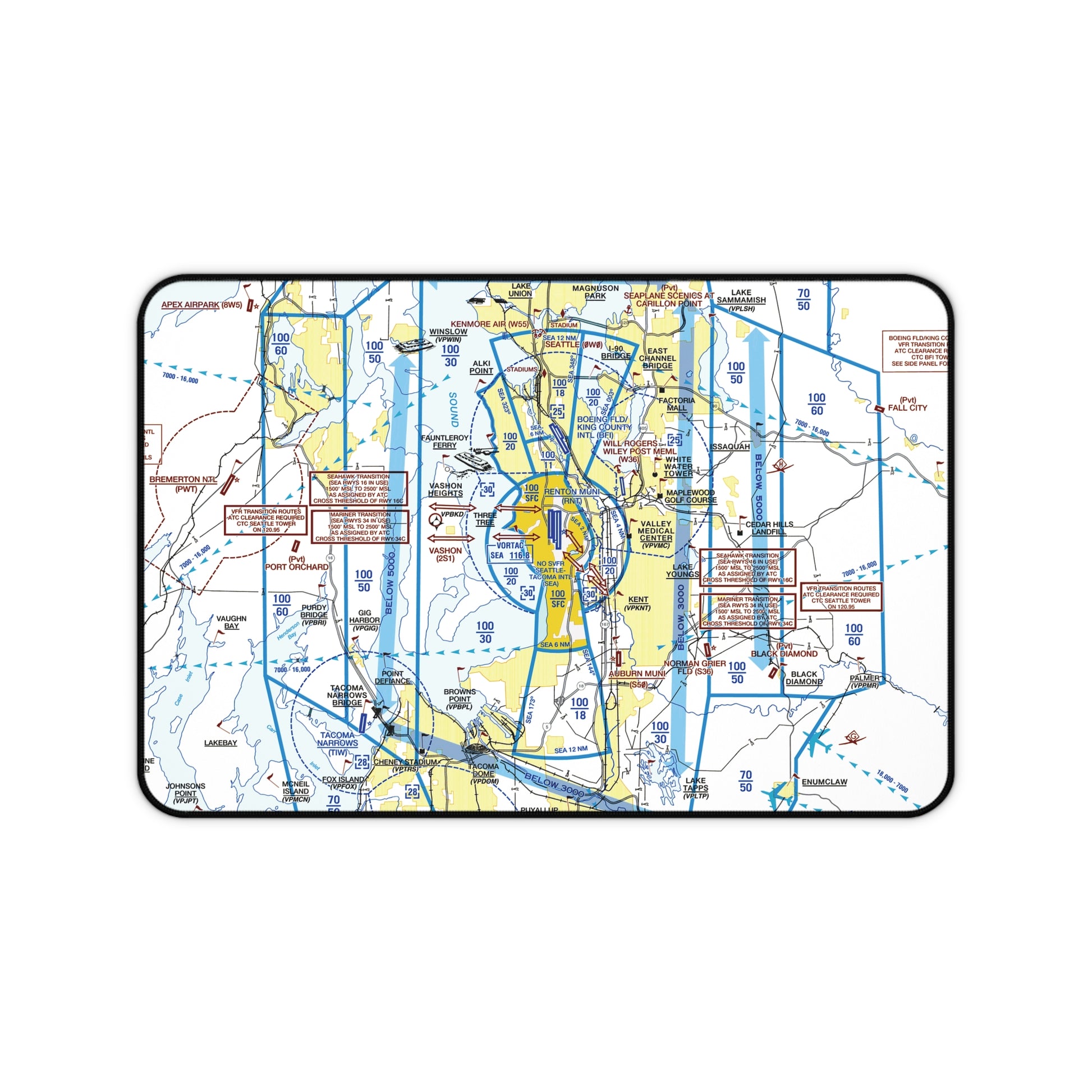 Seattle Flyway Chart desk mat