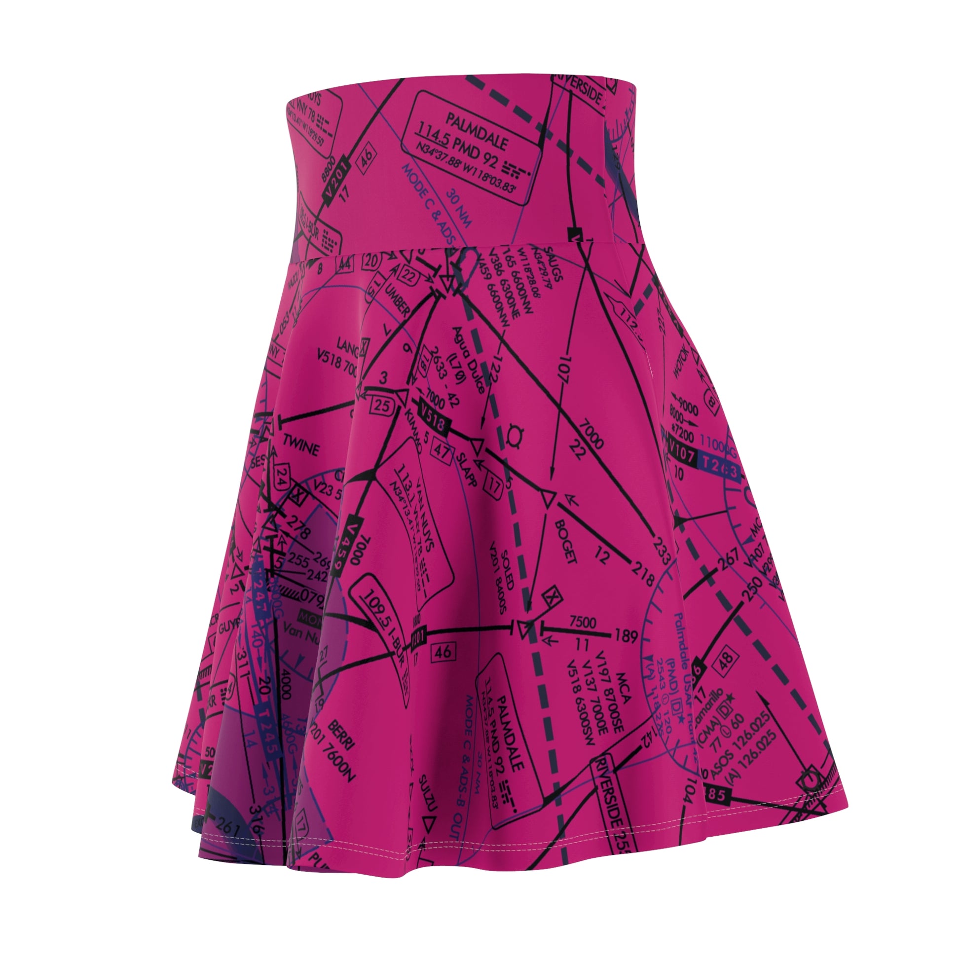 Enroute Low Altitude (ELUS3) Chart skater skirt (pink)