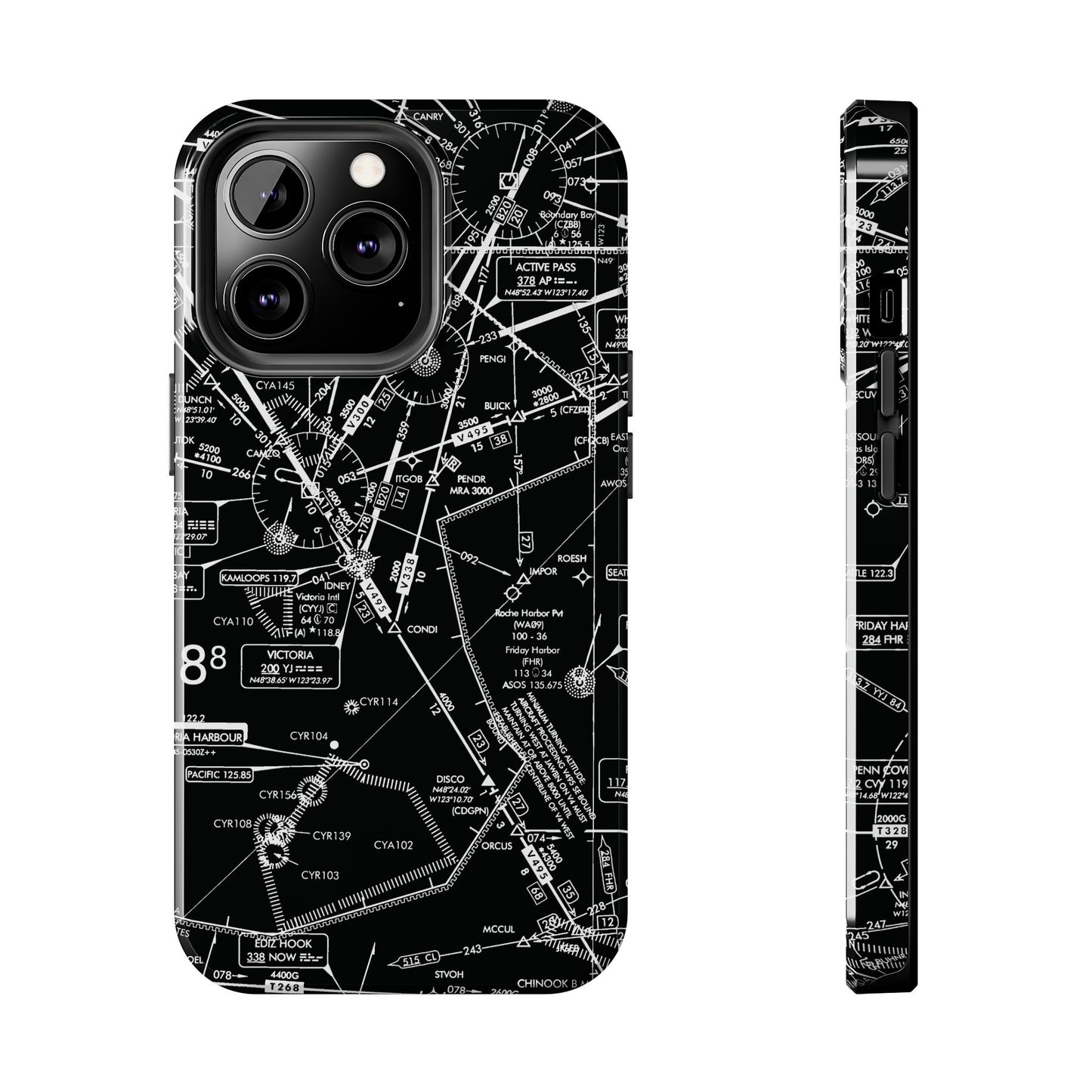 Enroute Low Altitude Chart tough phone cases (ELUS1/b&w)
