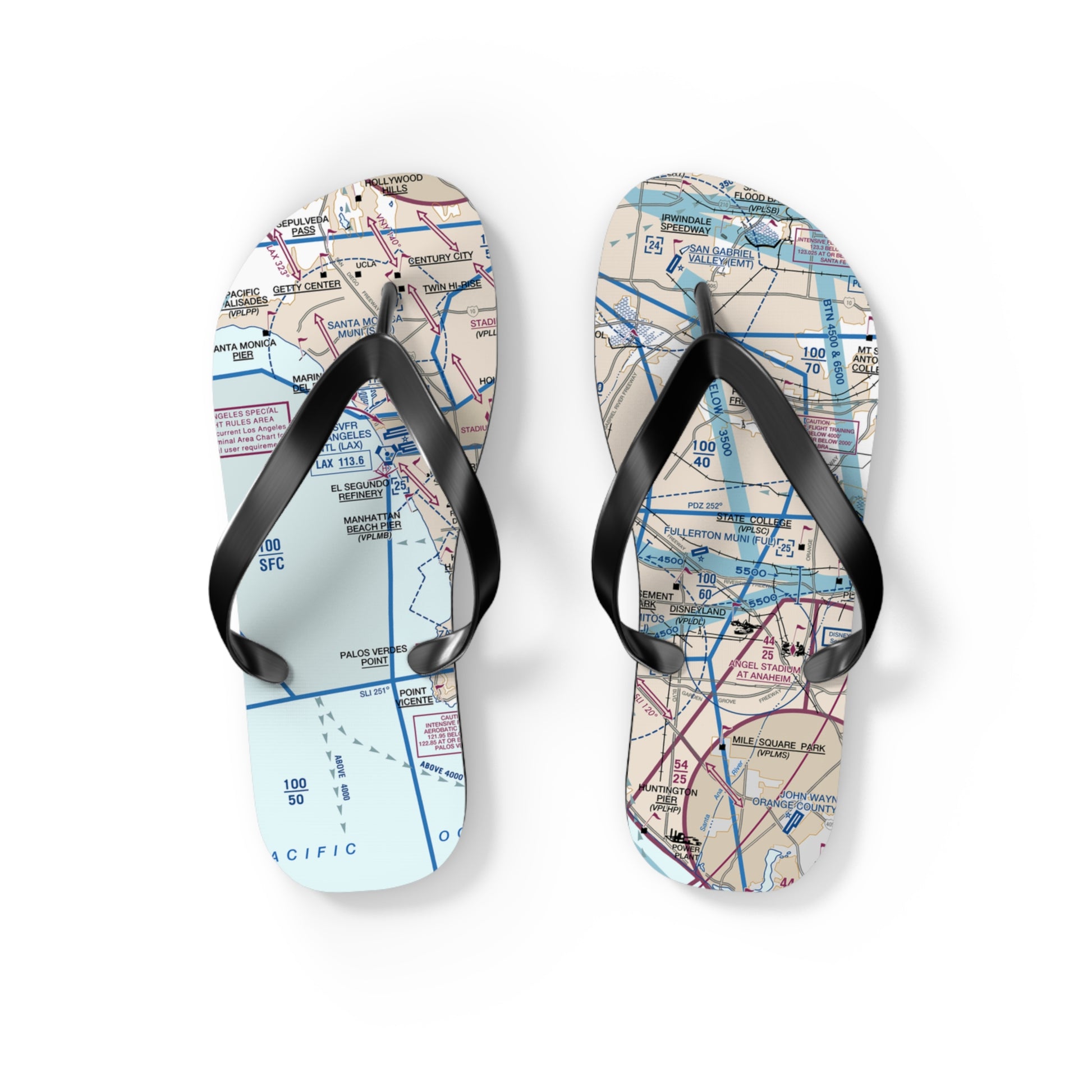 Aeronautical Chart Flip-Flops (LAX Flyway Chart)