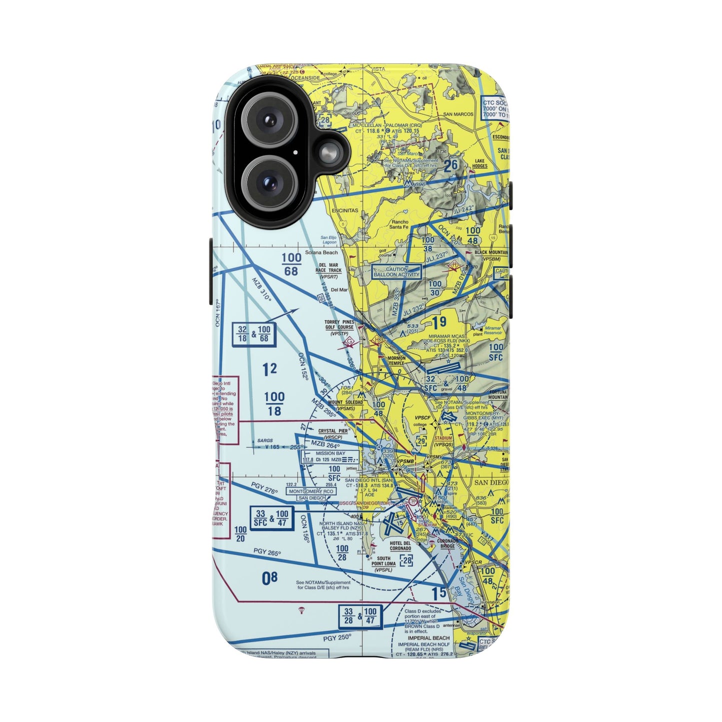 San Diego TAC Chart tough phone cases