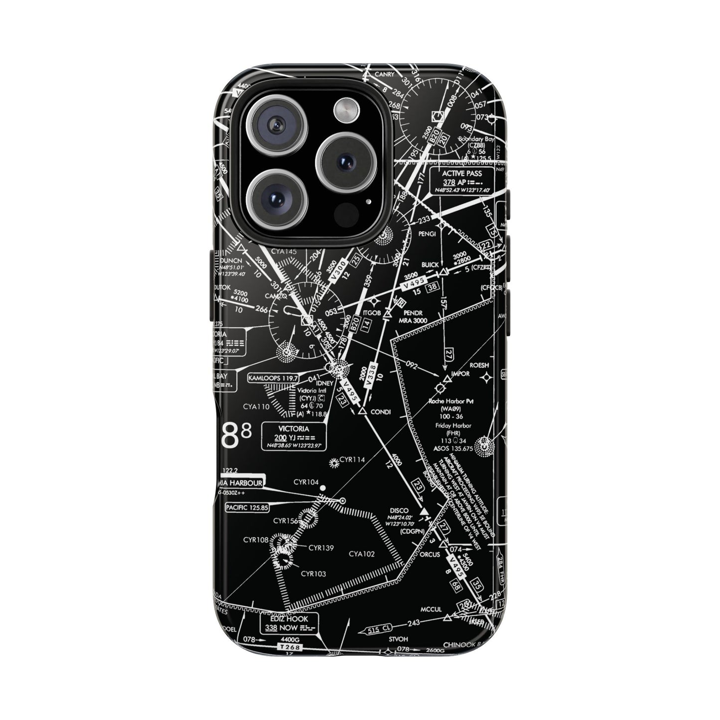 Enroute Low Altitude Chart tough phone cases (ELUS1/b&w)