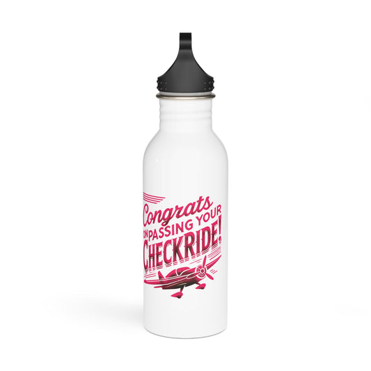 Congrats on passing your checkride! 20 oz. stainless steel water bottle (v1. pink)