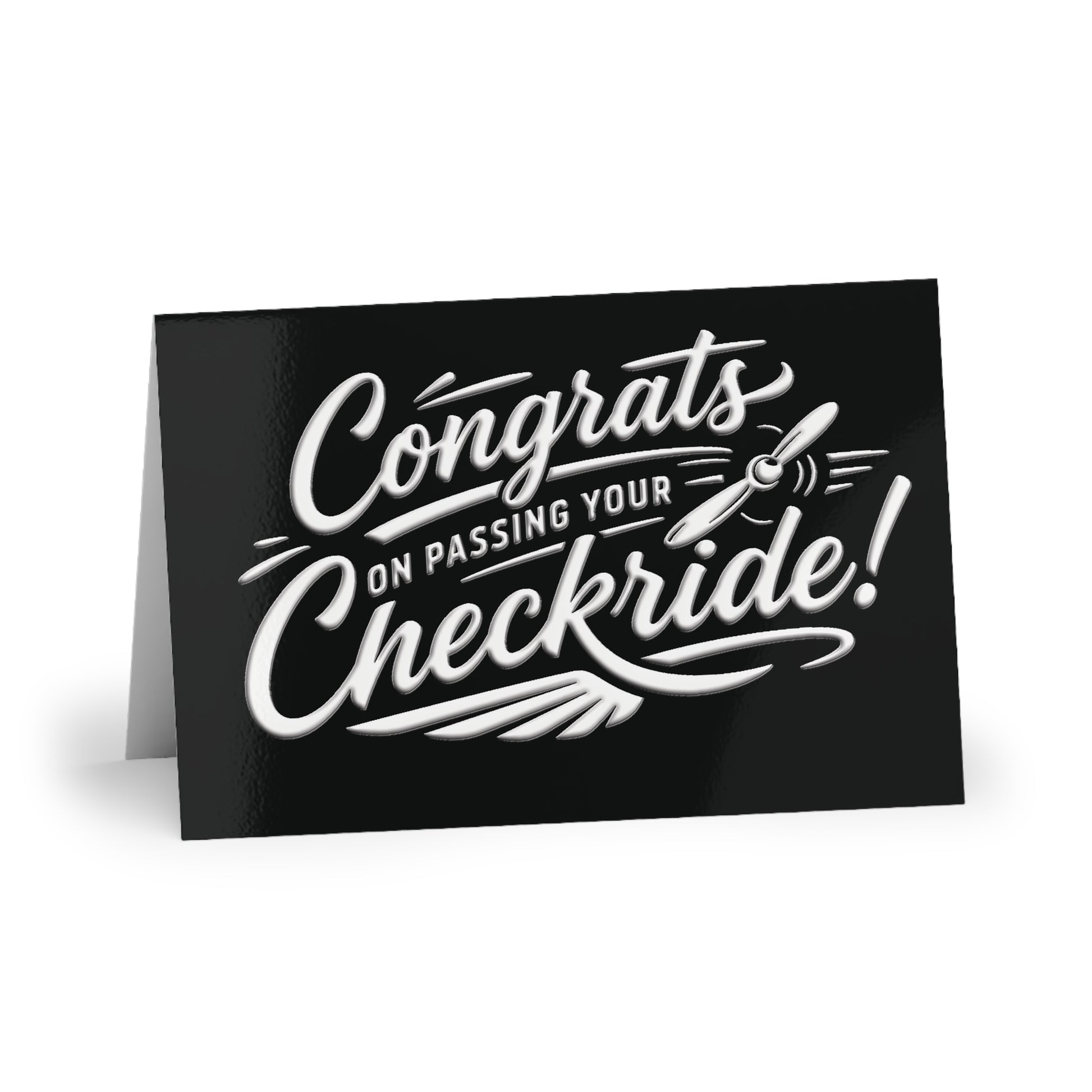 Congrats on passing your checkride! pack of 10 postcards (v4. white)