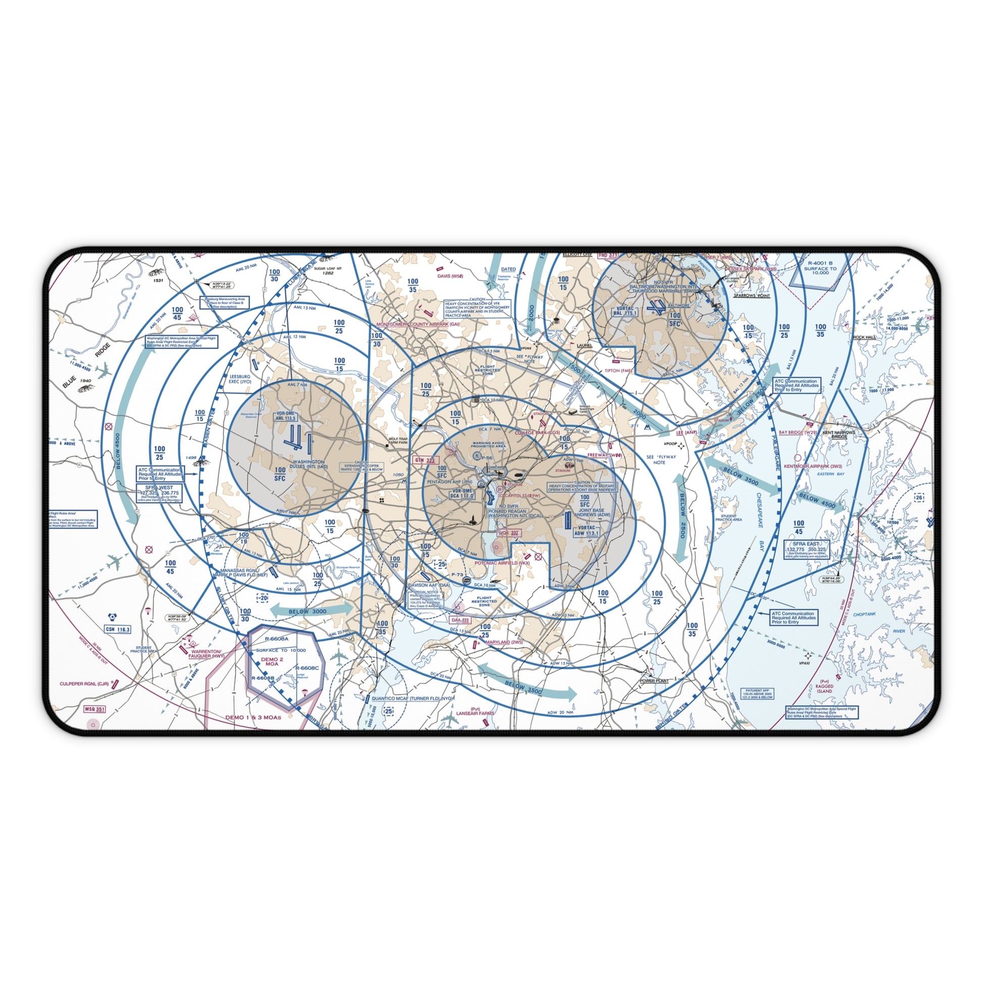 Baltimore-Washington Flyway Chart desk mat