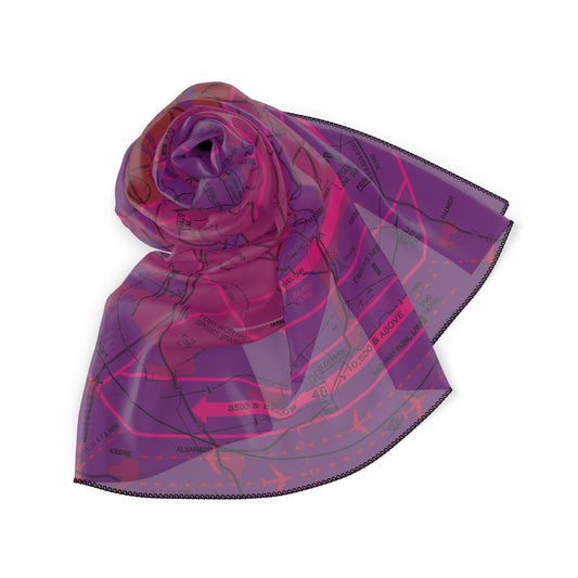 Dallas - Ft. Worth Flyway Chart (purple) poly scarf