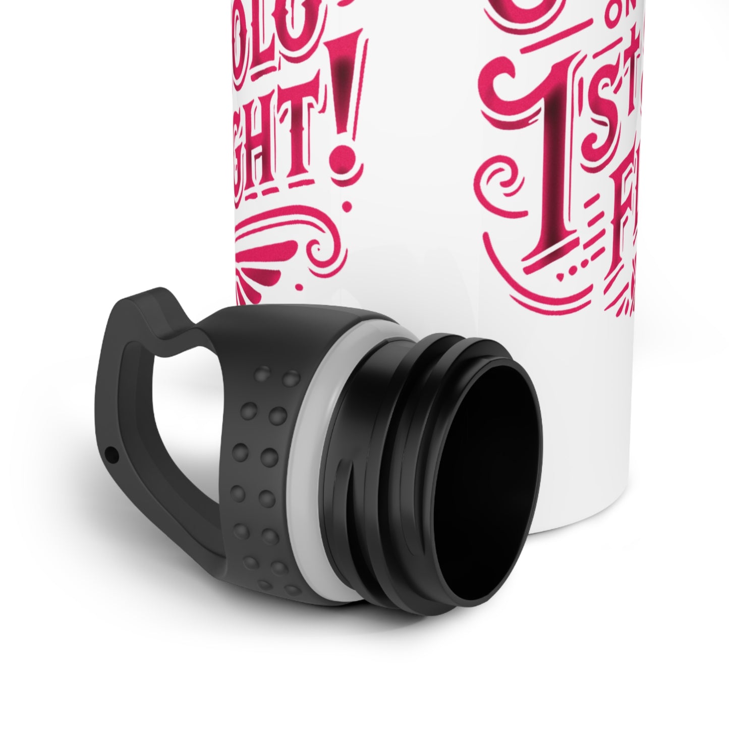Congrats on your 1st Solo Flight! 20 oz. stainless steel water bottle (v1. pink)