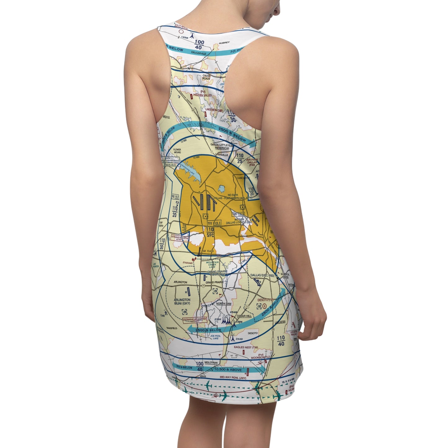 Dallas - Ft. Worth Flyway Chart racerback dress