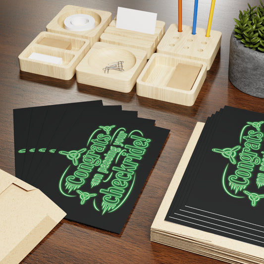 Congrats on passing your checkride! pack of 10 greeting cards (v3. green)