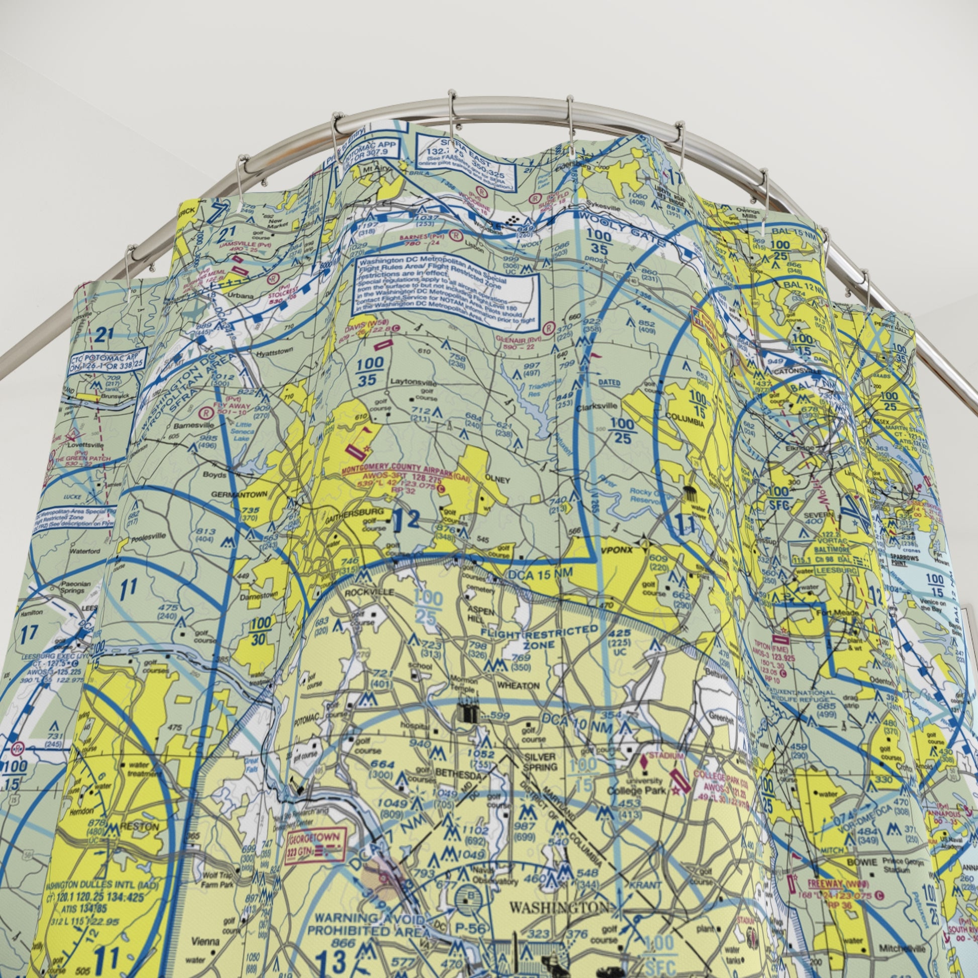 Aeronautical Chart shower curtain (KBWI/TAC)