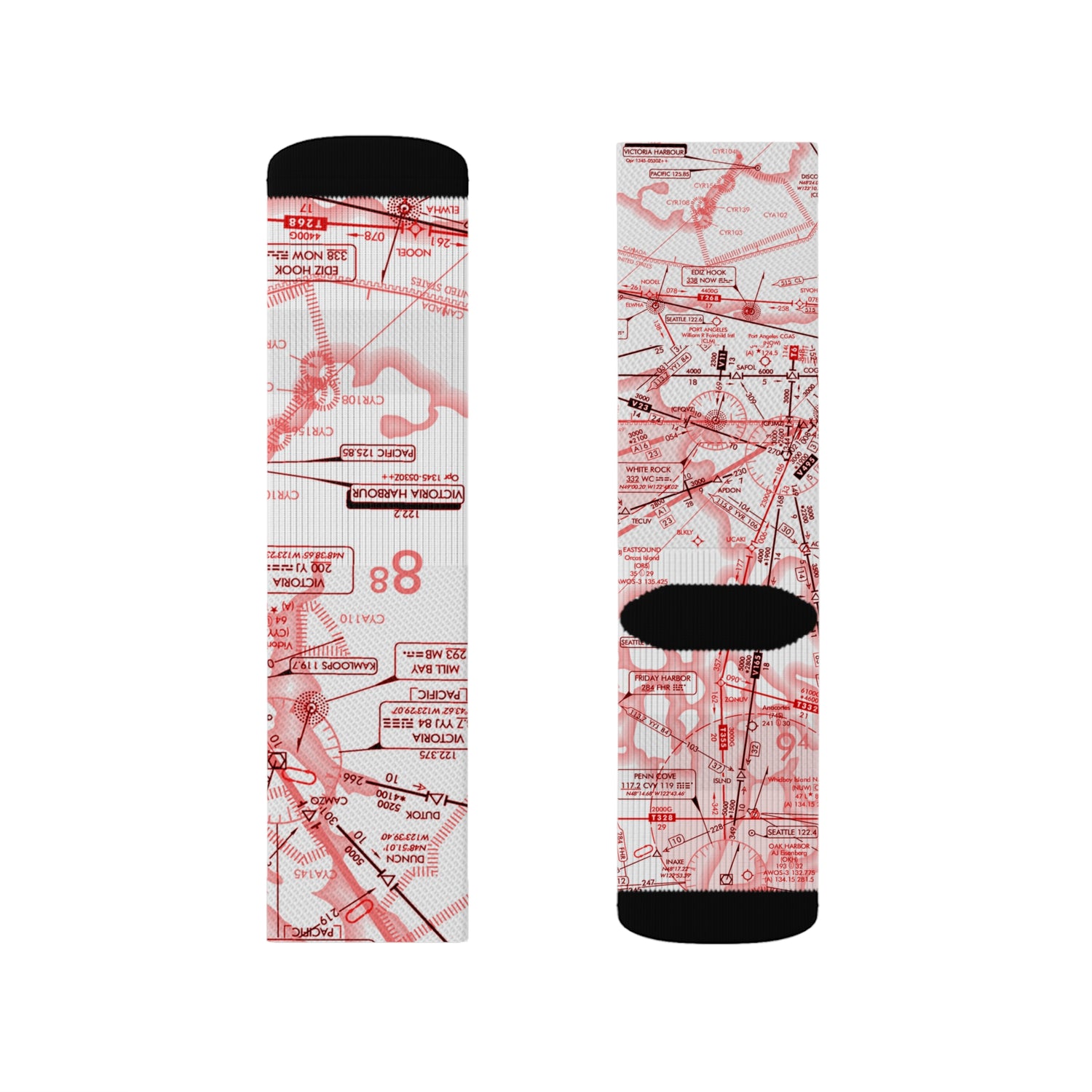 Aeronautical Chart socks (red&white)