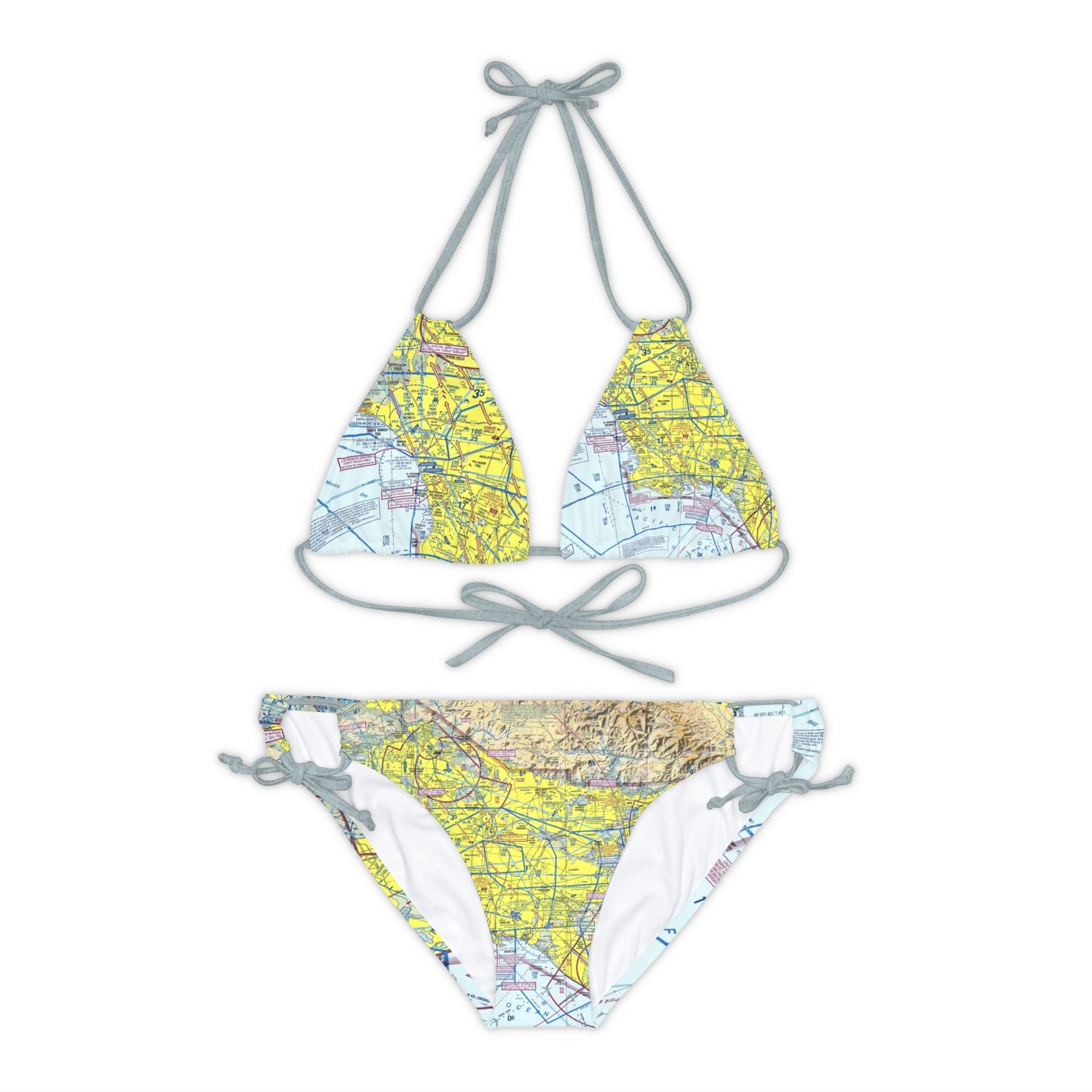 LAX TAC Chart strappy bikini set