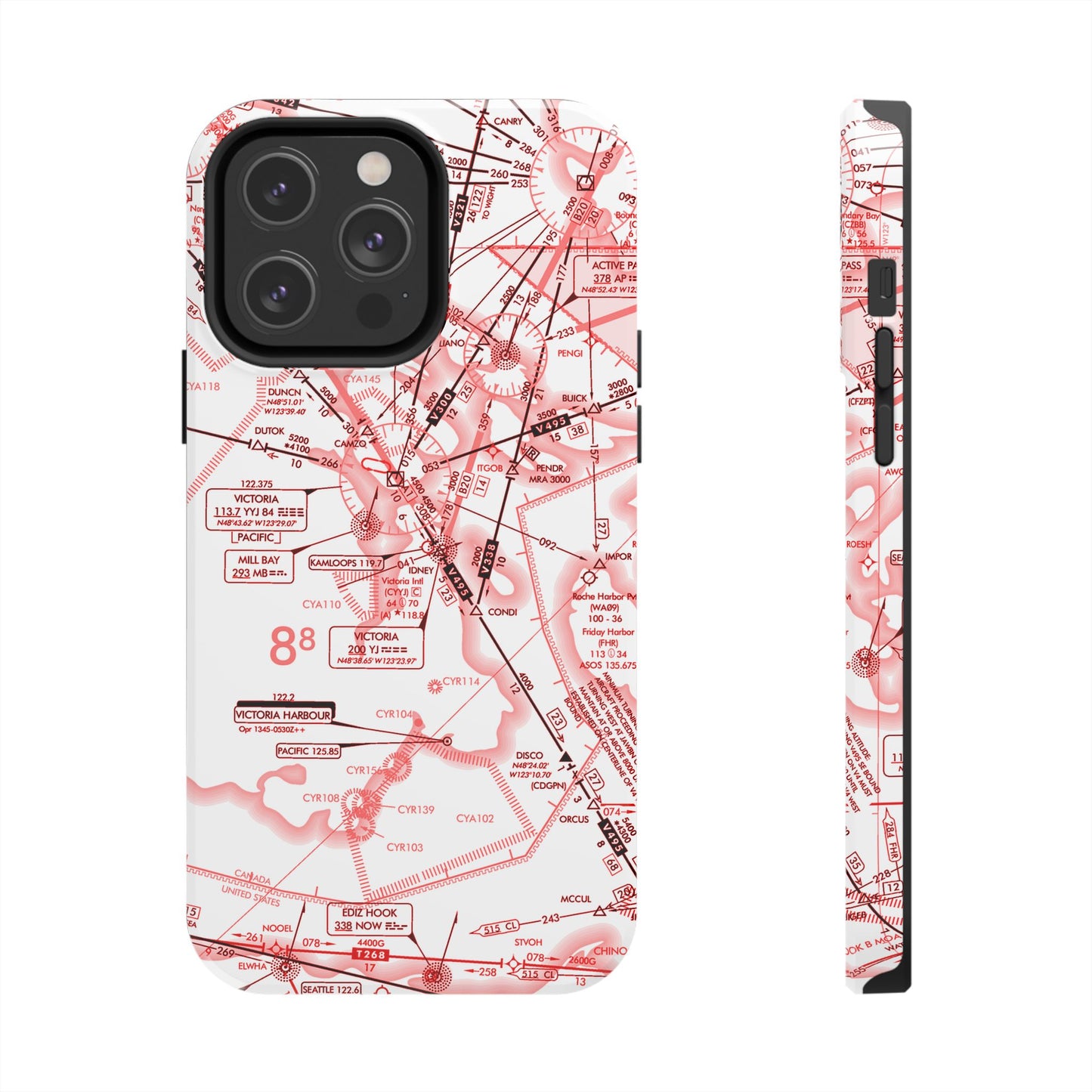 Enroute Low Altitude Chart (ELUS1) tough phone cases (red&white)
