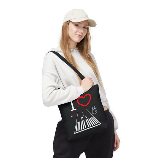 Santa Monica Airport Runway 21 / 3 tote bag (black)