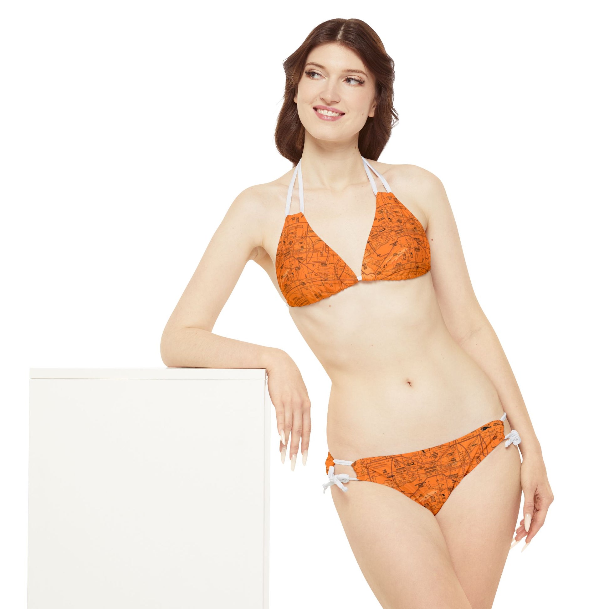 Phoenix TAC Chart strappy bikini set (orange)