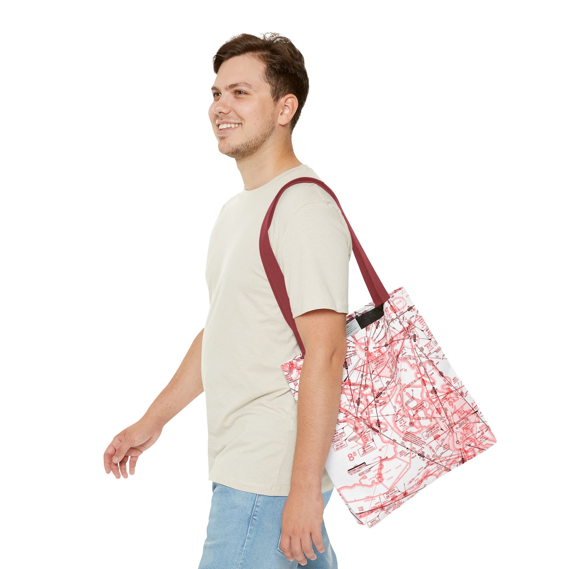 Enroute Low Altitude Chart tote bag (ELUS1/red&white)