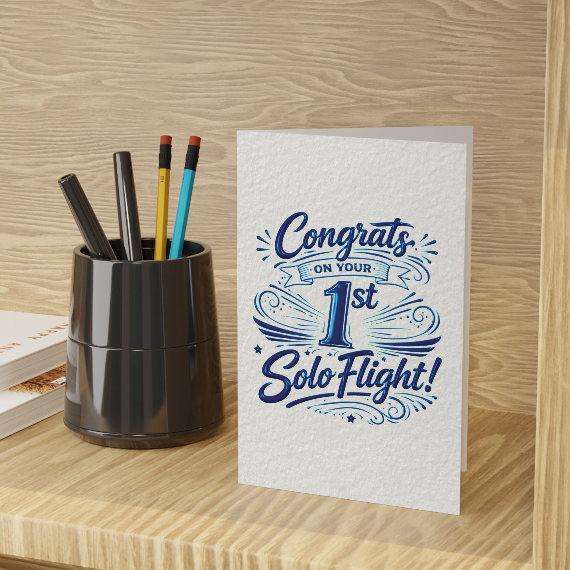 Congrats on your 1st Solo Flight! pack of 10 postcards (v3. blue)