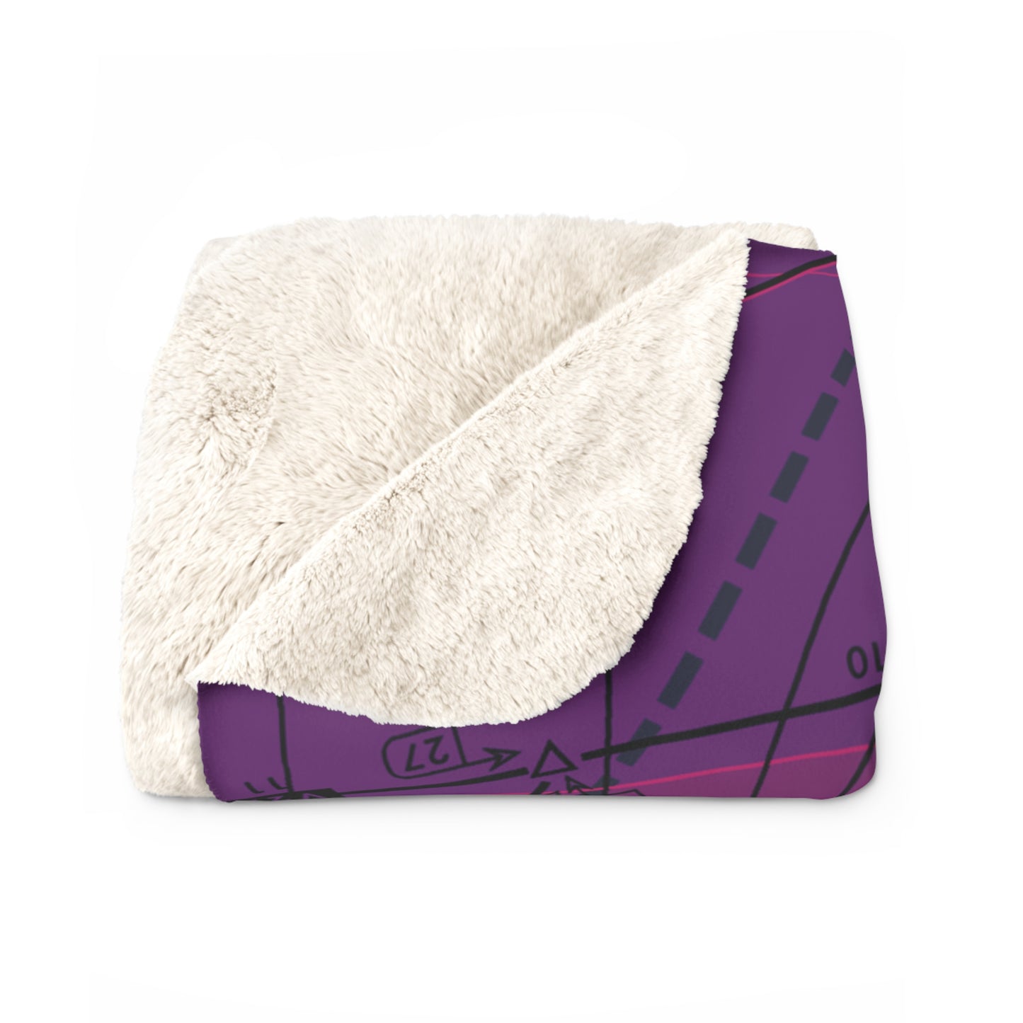 Enroute Low Altitude Chart (ELUS3) sherpa fleece blanket (purple)