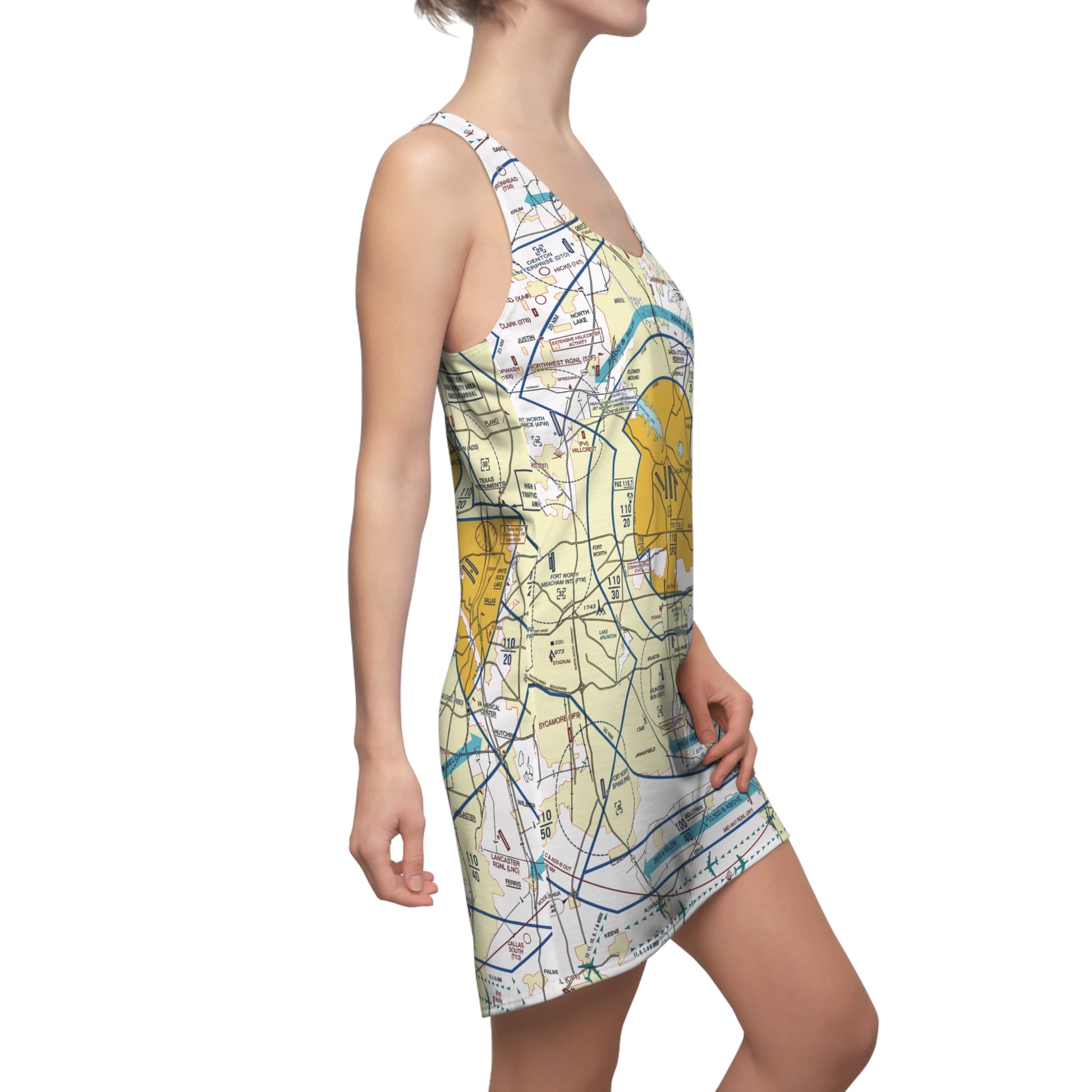 Dallas - Ft. Worth Flyway Chart racerback dress