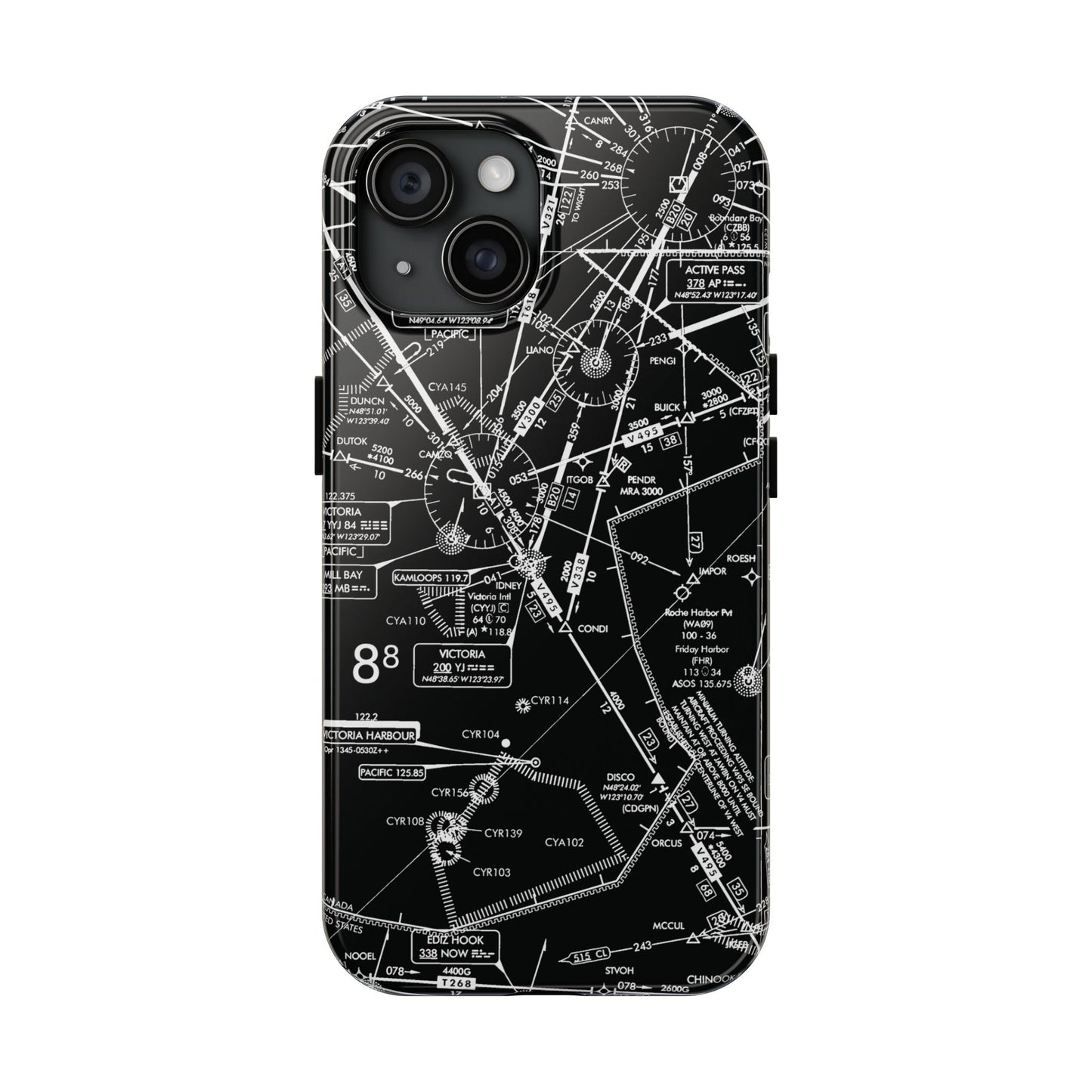 Enroute Low Altitude Chart tough phone cases (ELUS1/b&w)