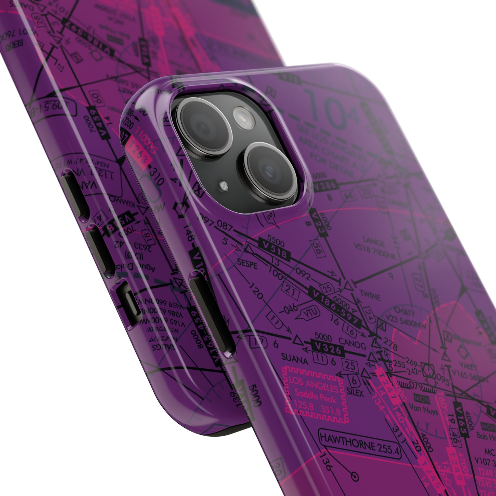 Enroute Low Altitude Chart (ELUS3) tough phone cases (purple)