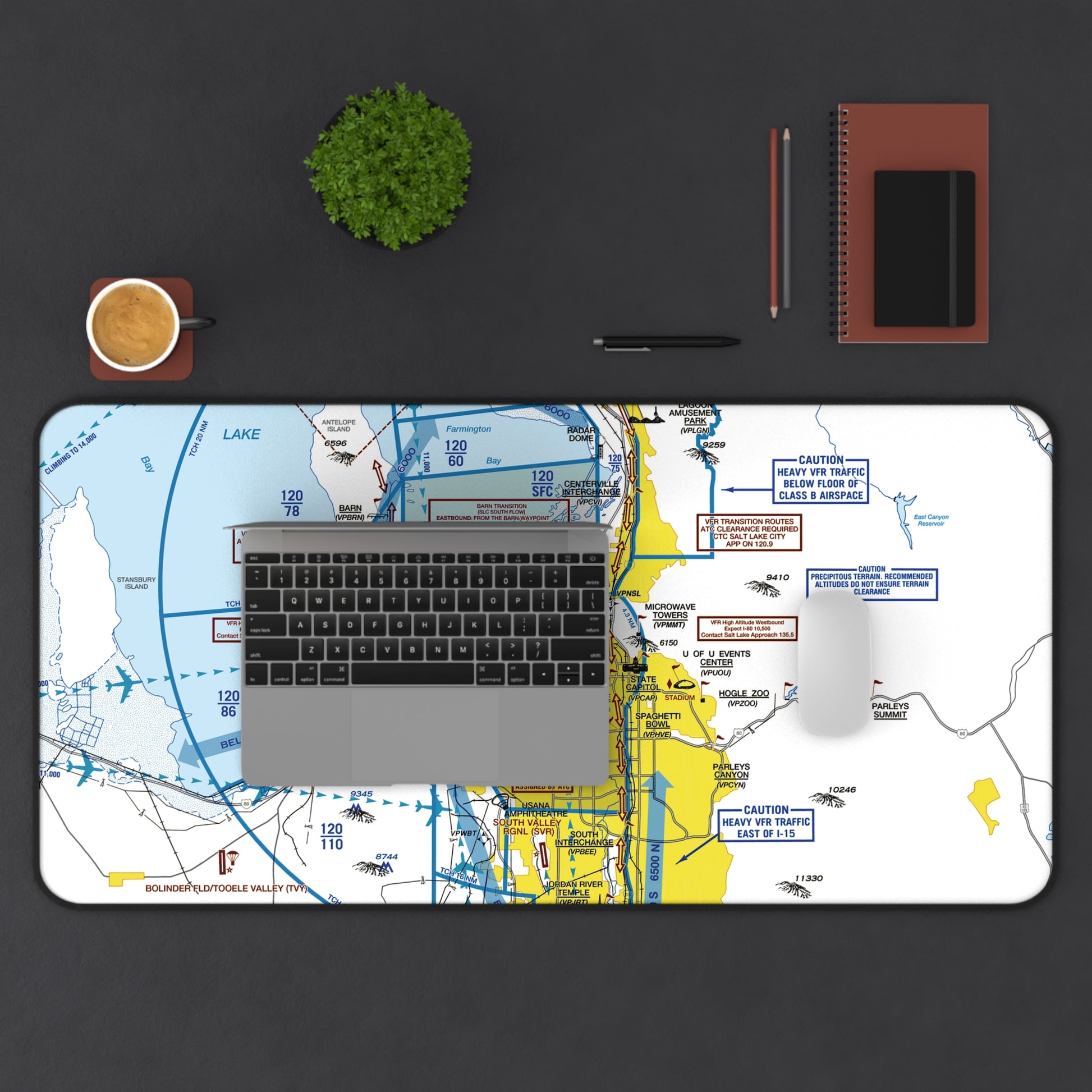 Salt Lake City Flyway Chart desk mat