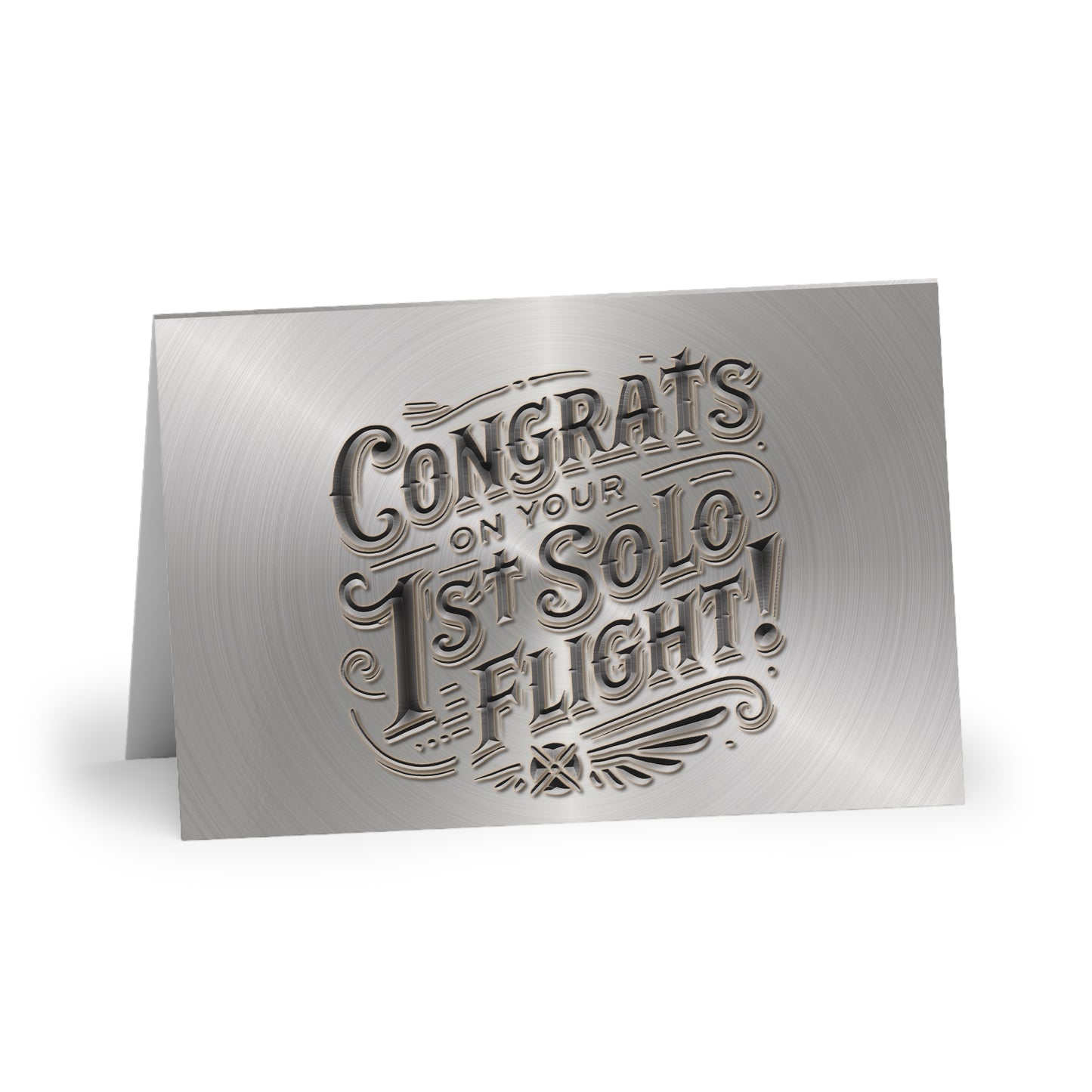 Congrats on your 1st Solo Flight! pack of 10 postcards (metal)