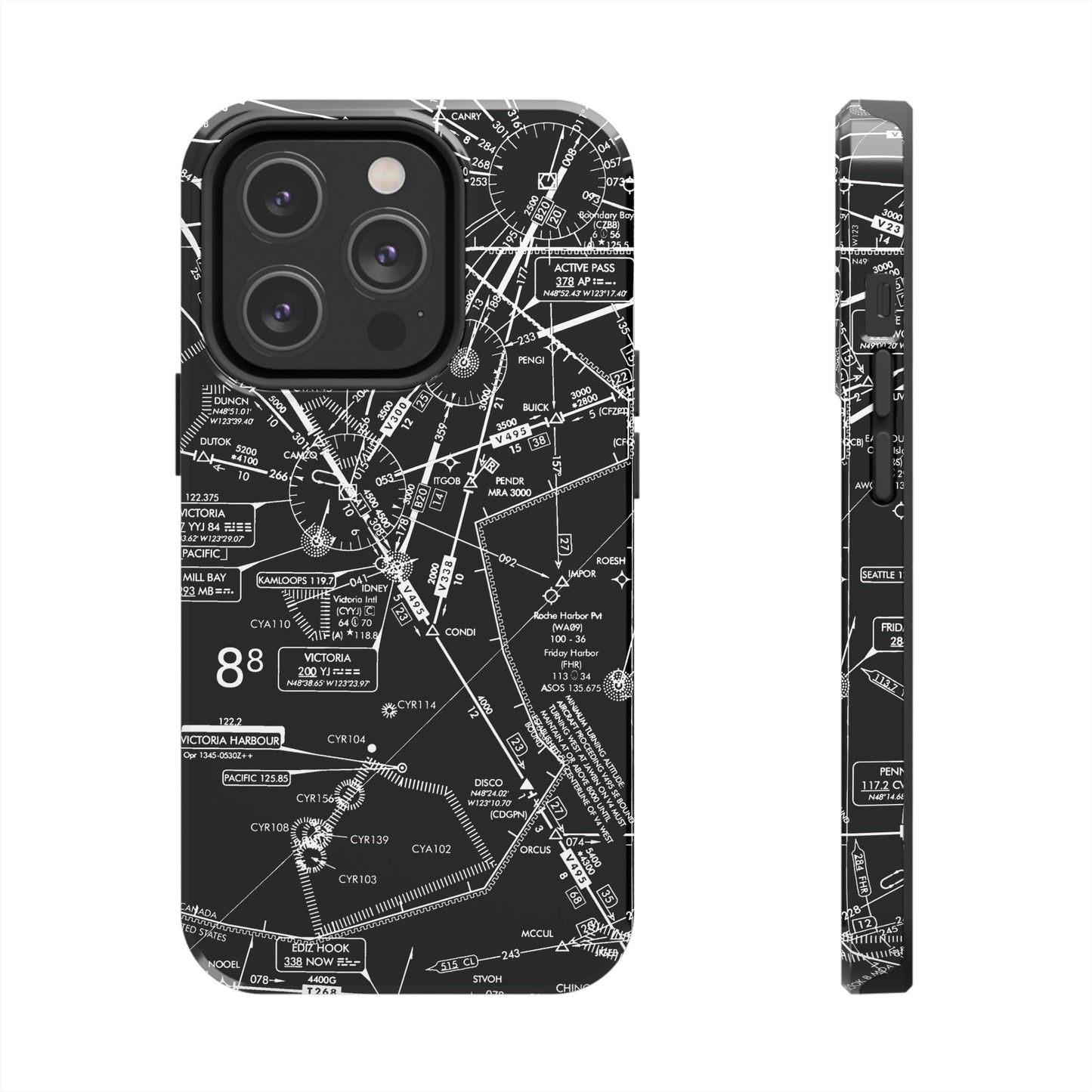 Enroute Low Altitude Chart tough phone cases (ELUS1/b&w)