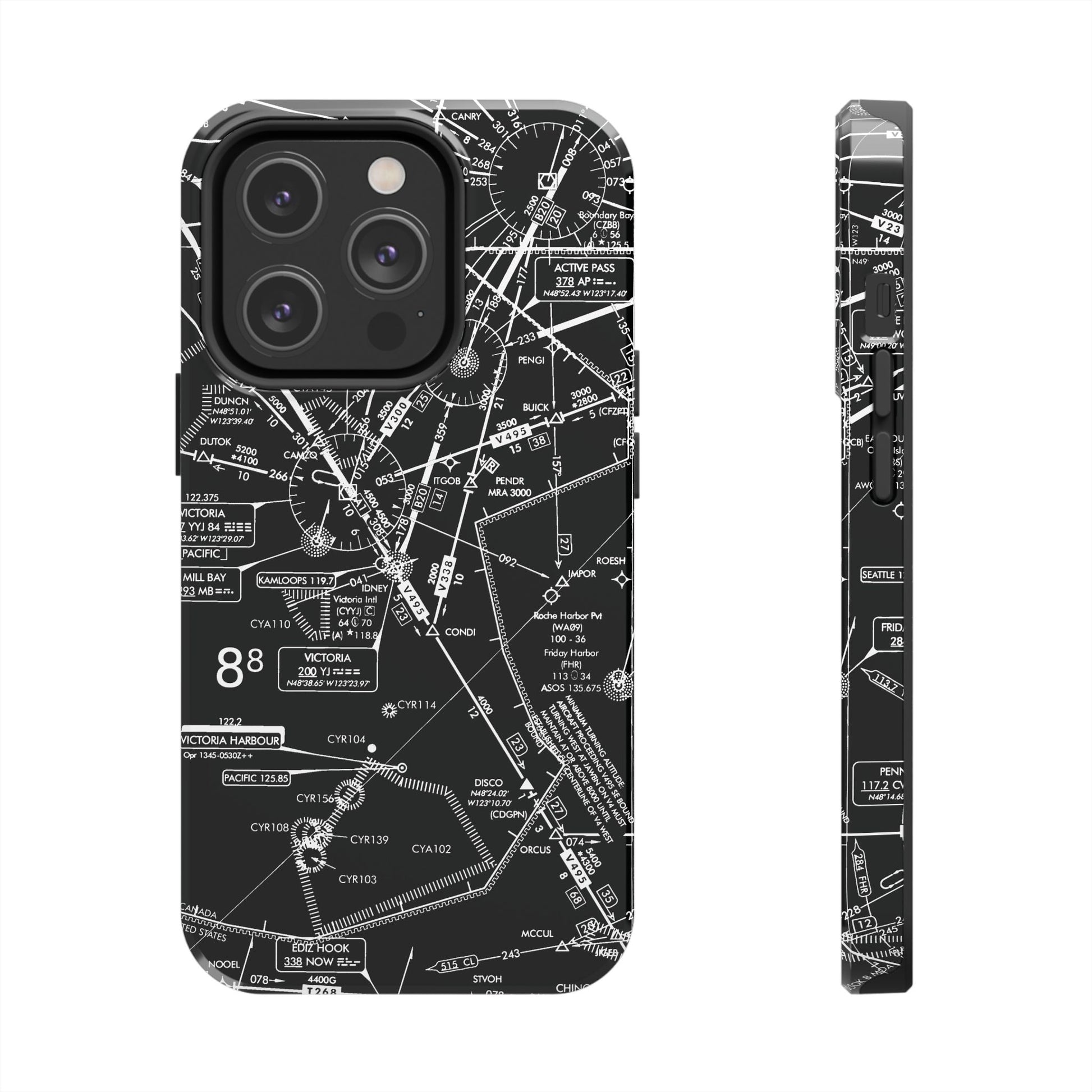 Enroute Low Altitude Chart tough phone cases (ELUS1/b&w)