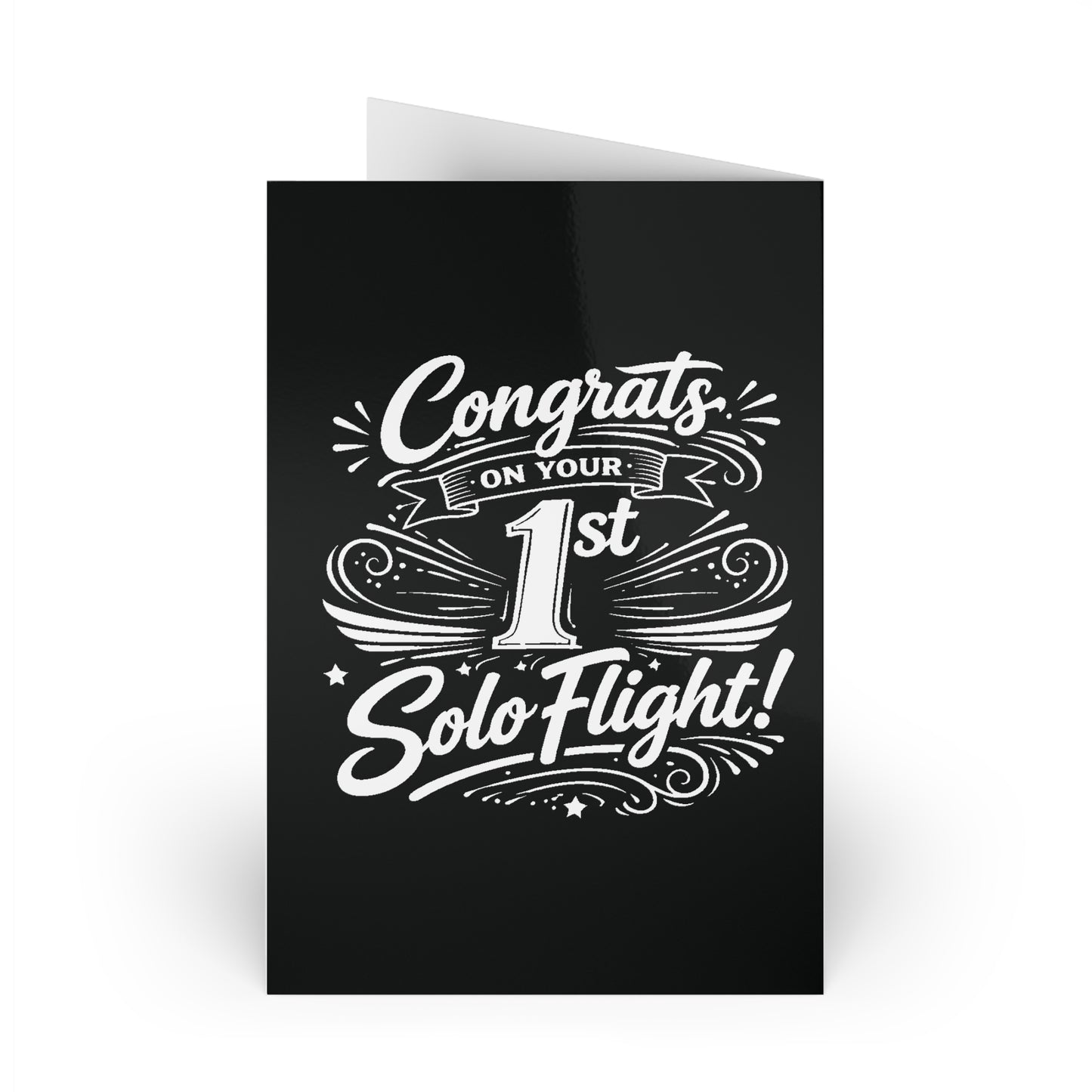 Congrats on your 1st Solo Flight! pack of 10 postcards (v3. white)