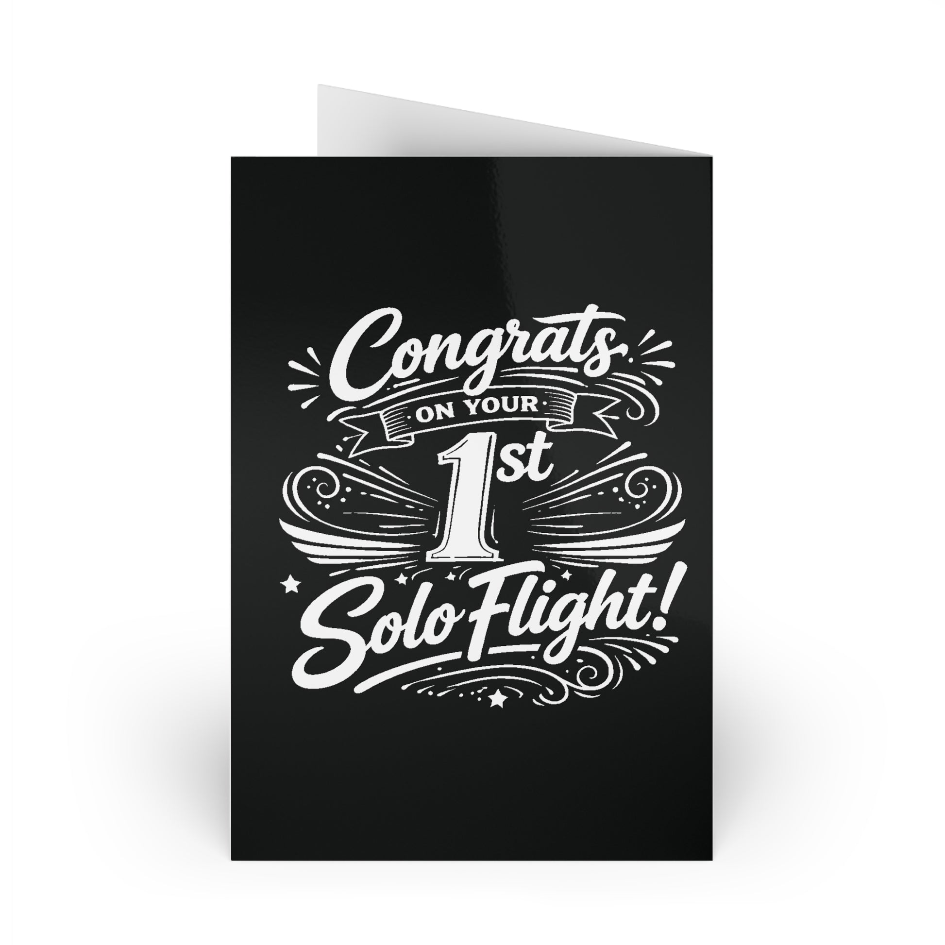 Congrats on your 1st Solo Flight! pack of 10 postcards (v3. white)