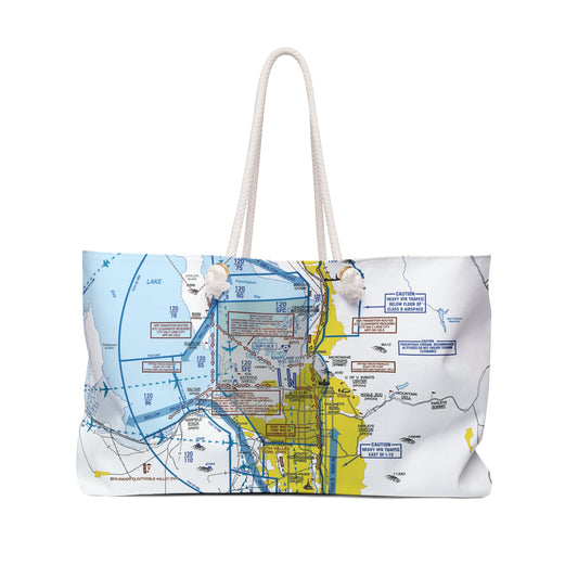 Aeronautical Chart weekender tote bag (KSLC Flyway Chart)