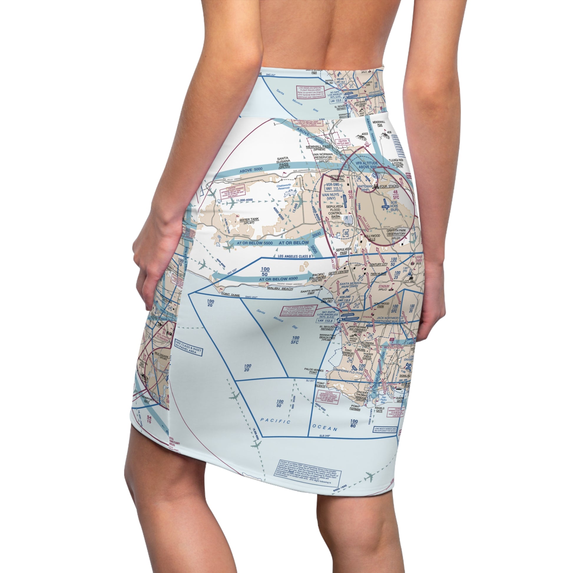 LAX Flyway Chart women's pencil skirt