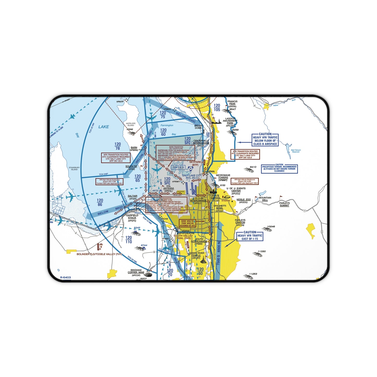 Salt Lake City Flyway Chart desk mat