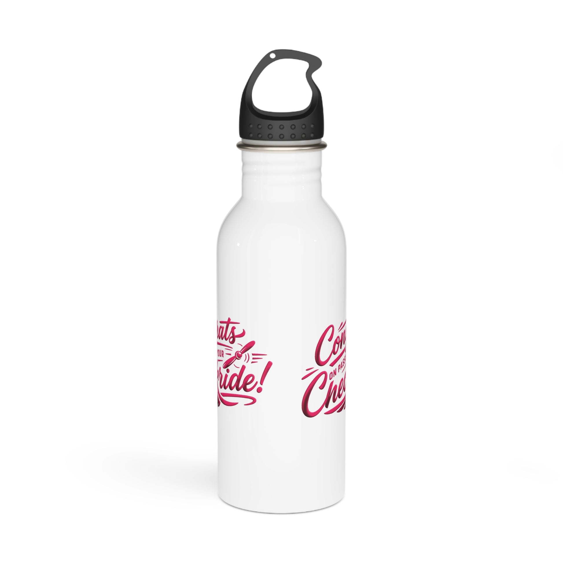 Congrats on passing your checkride! 20 oz. stainless steel water bottle (v4. pink)