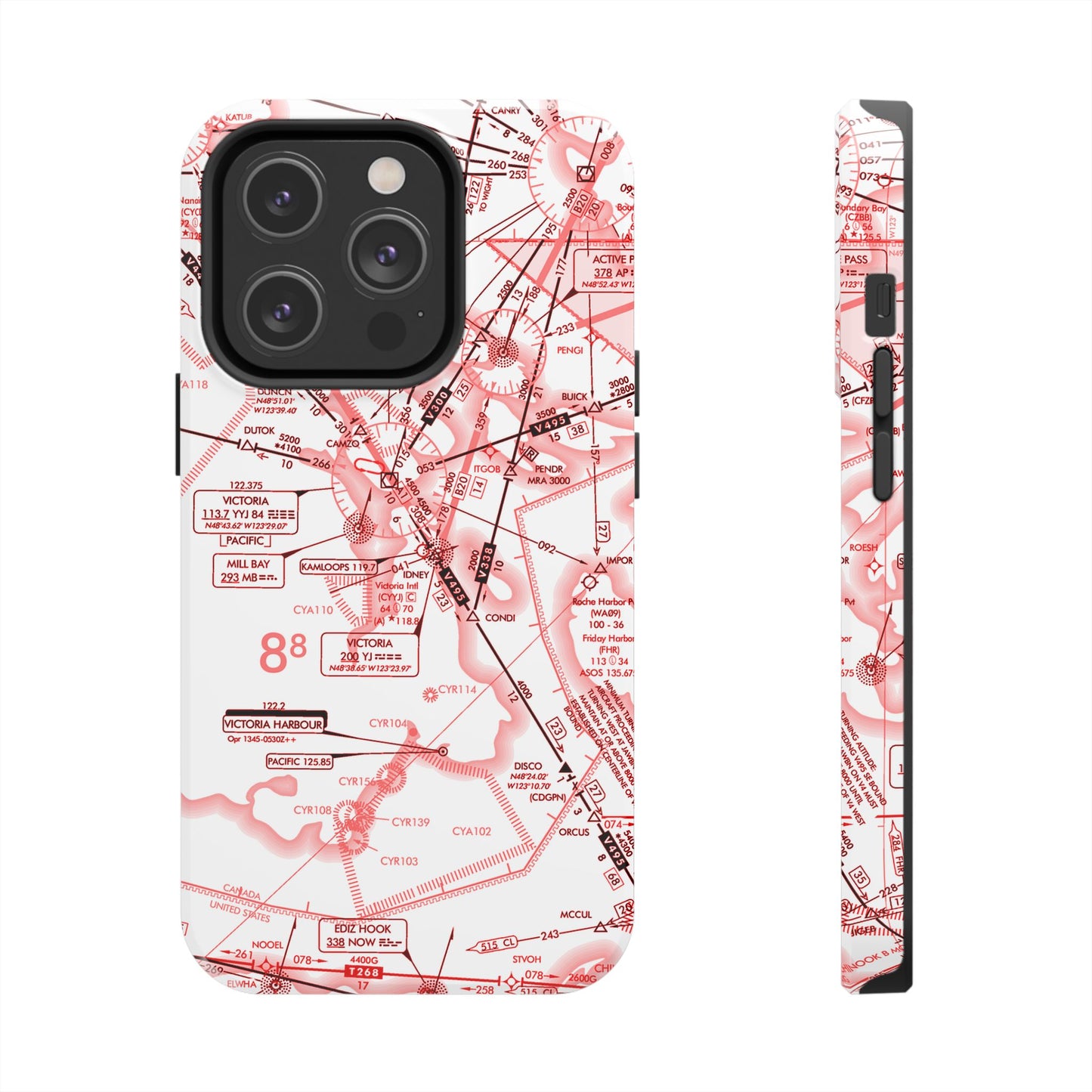 Enroute Low Altitude Chart (ELUS1) tough phone cases (red&white)