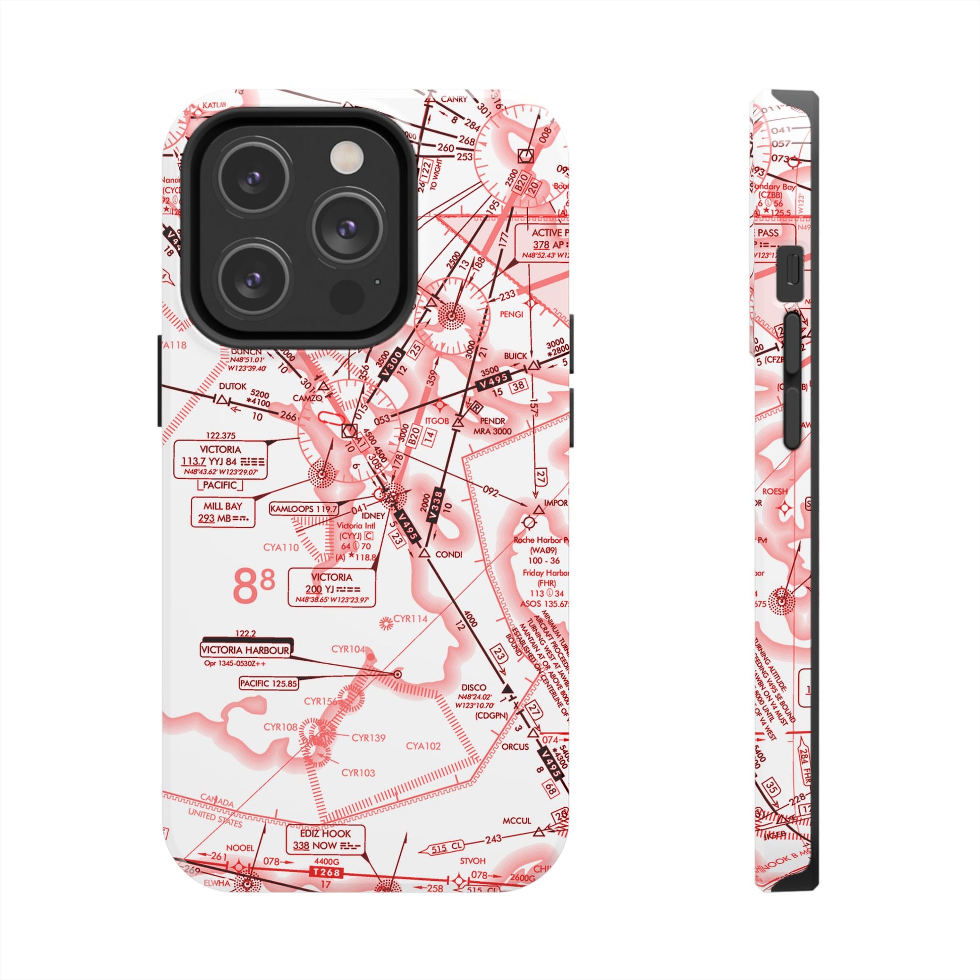 Enroute Low Altitude Chart (ELUS1) tough phone cases (red&white)