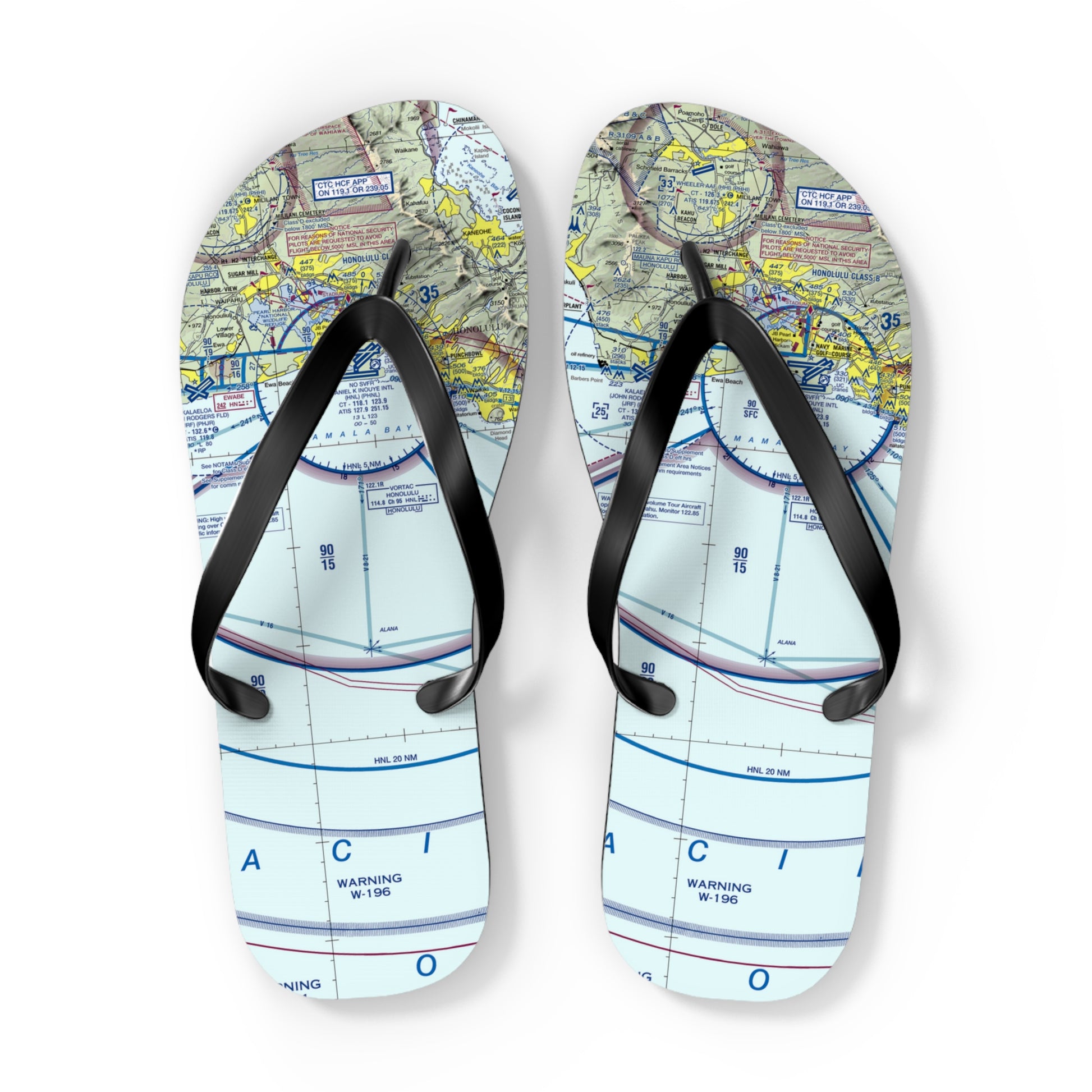 Aeronautical Chart Flip-Flops (PHNL Flyway Chart)
