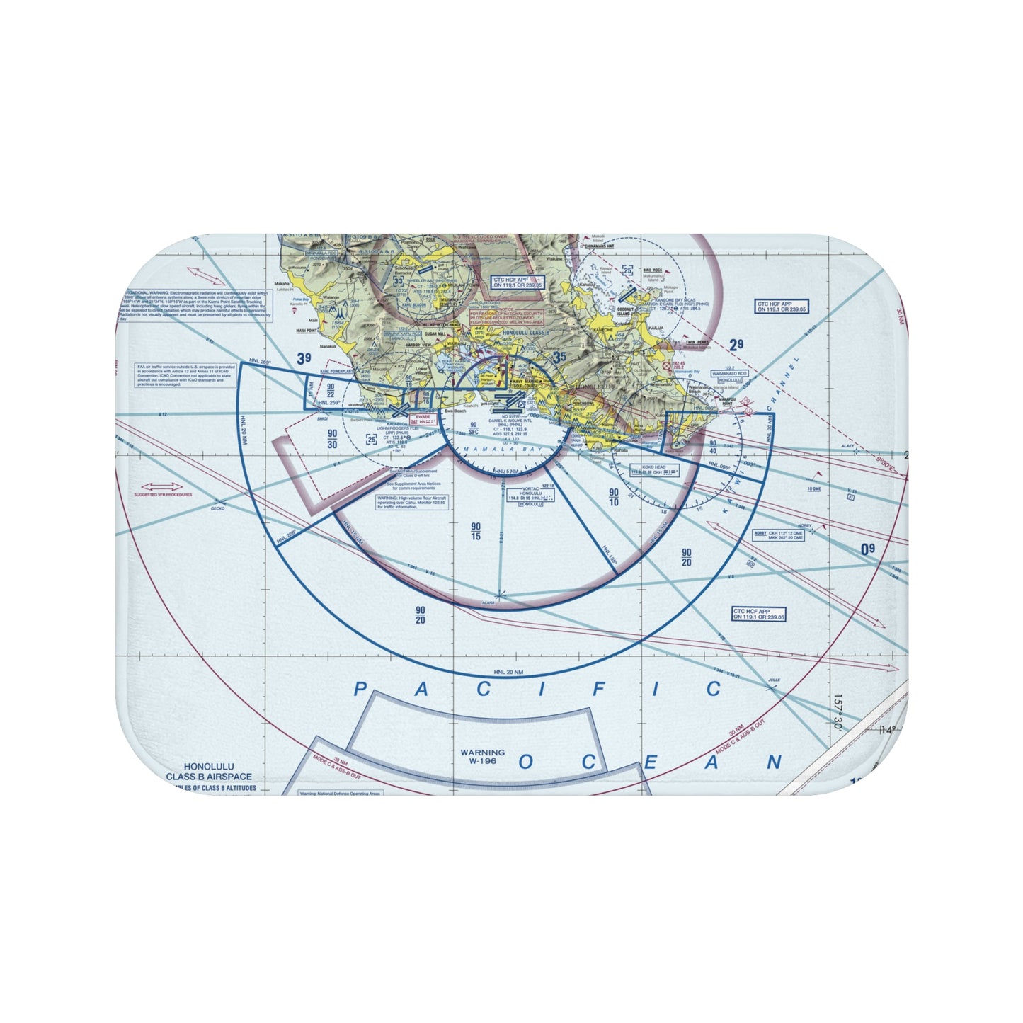 Honolulu Sectional Chart bath mat