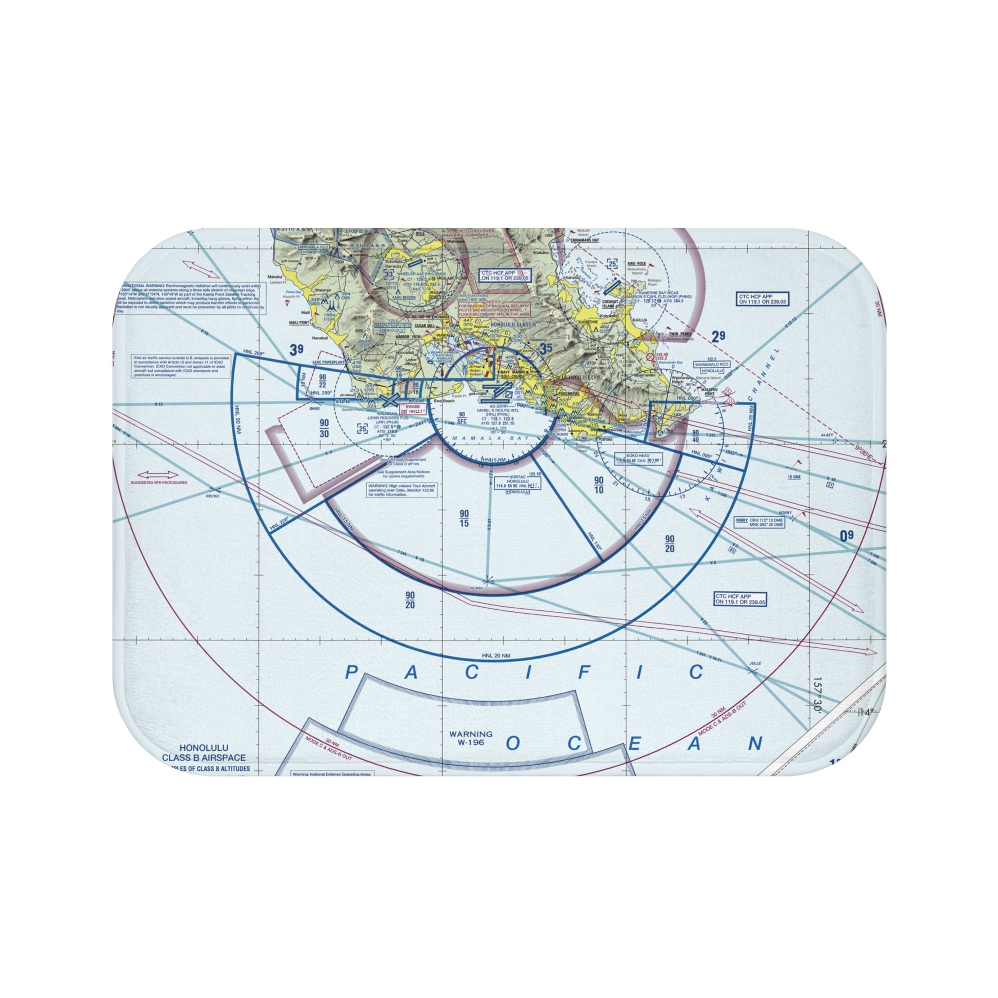 Honolulu Sectional Chart bath mat