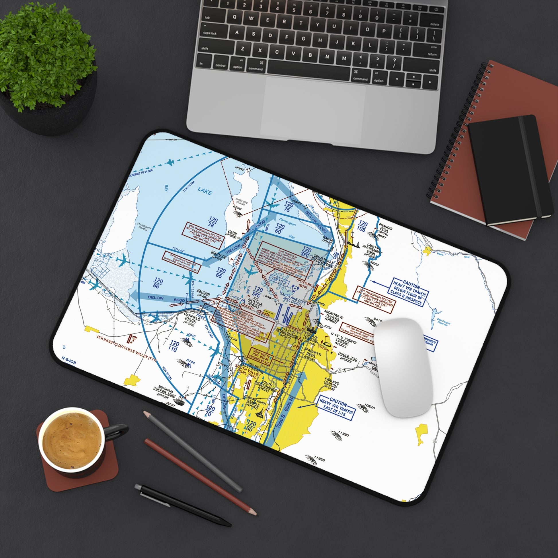 Salt Lake City Flyway Chart desk mat