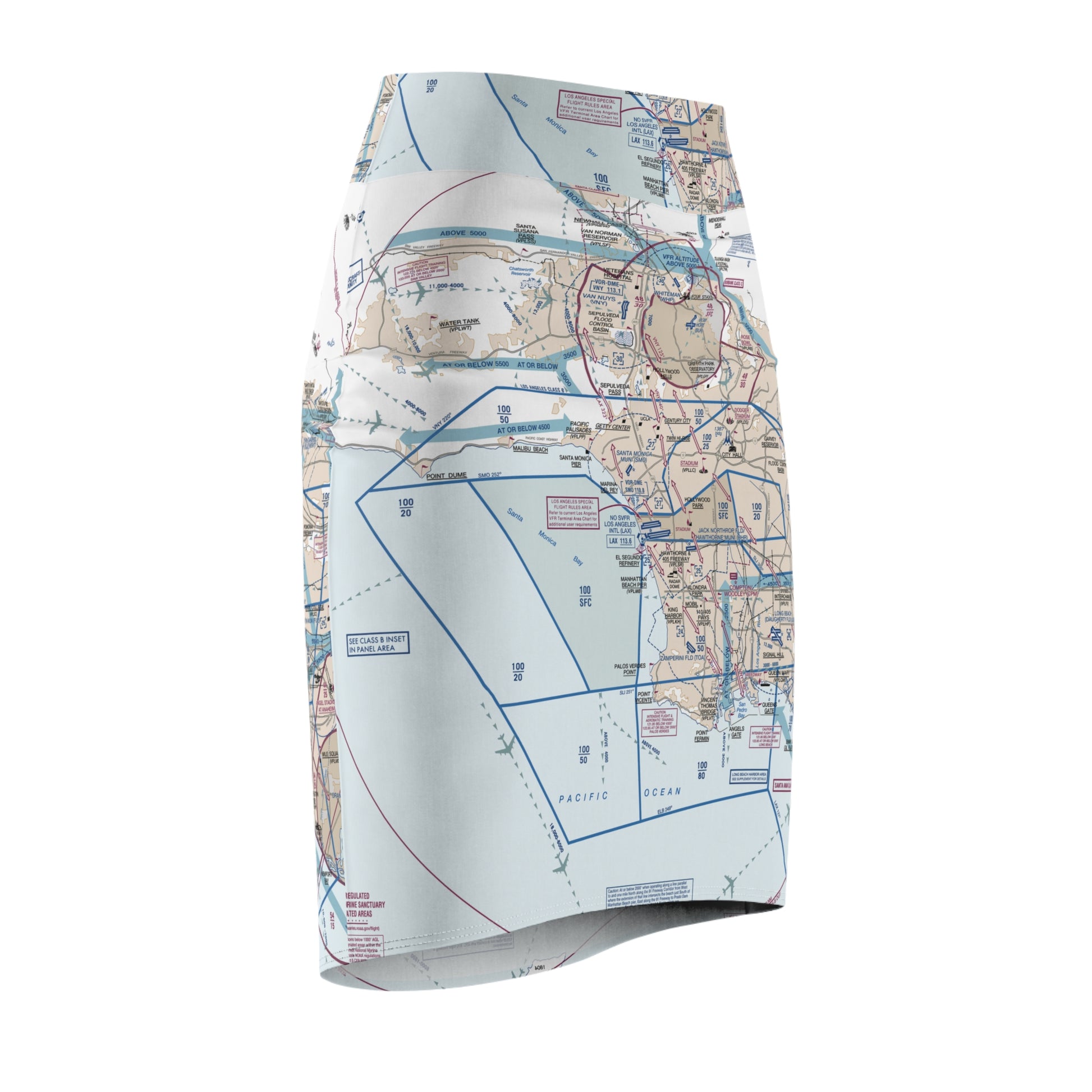 LAX Flyway Chart women's pencil skirt