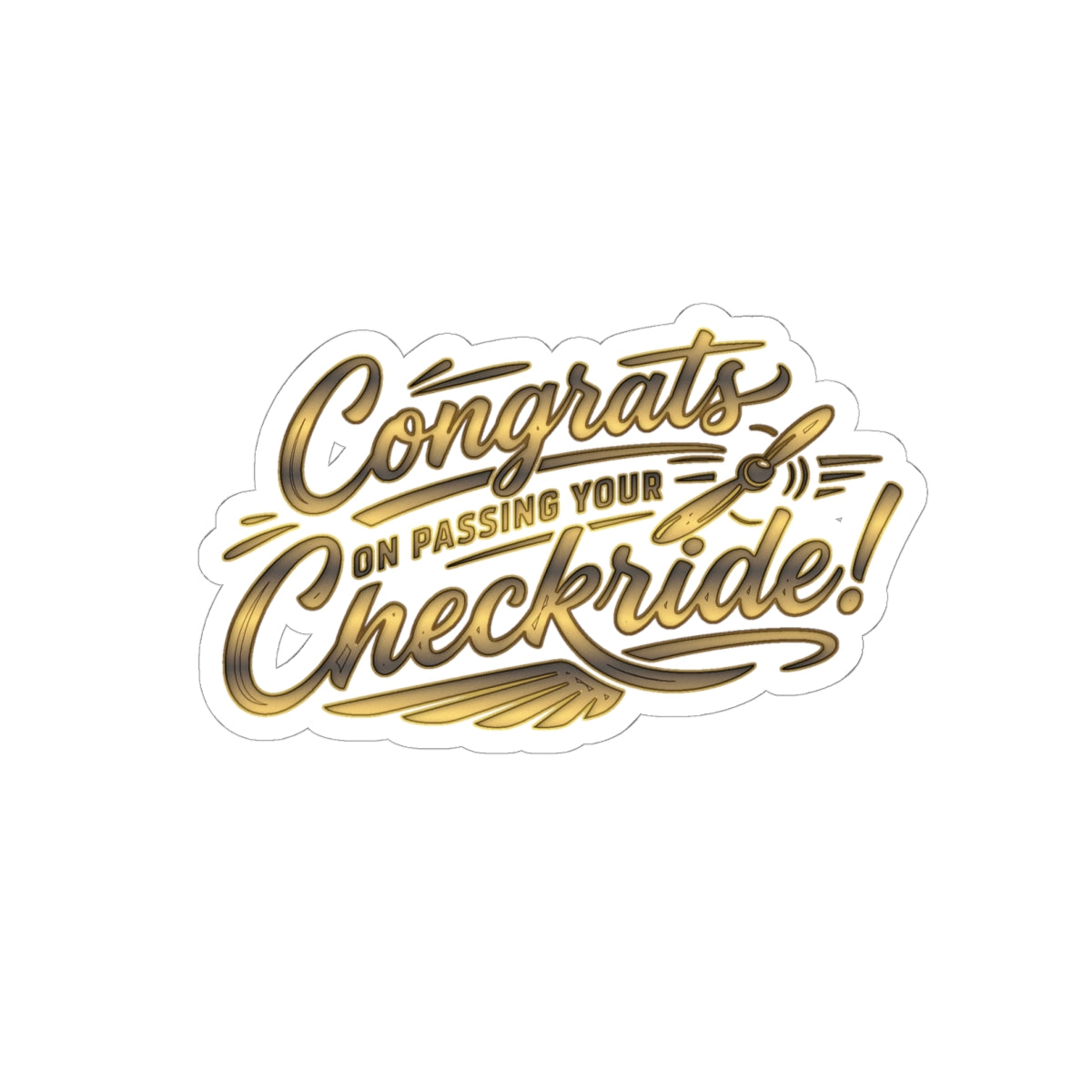 Congrats on passing your checkride! (v4. gold) sticker