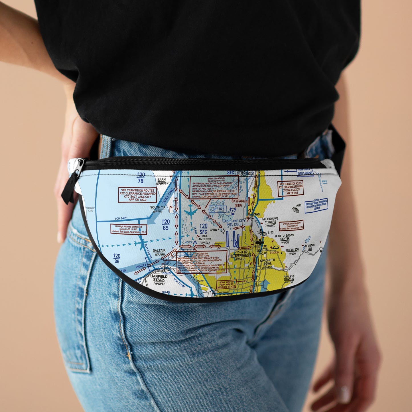 Salt Lake City Flyway Chart fanny pack