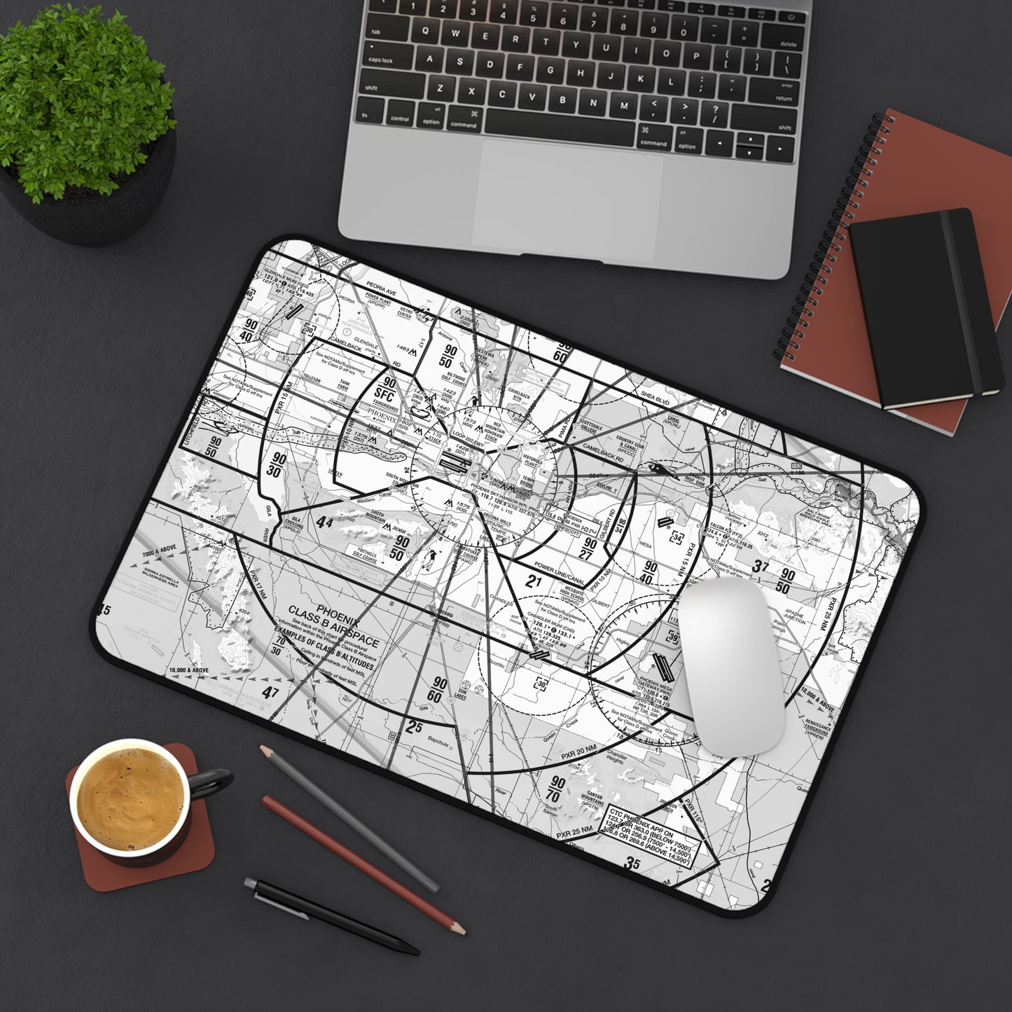 Phoenix Sky Harbor TAC Chart desk mat (b&w)