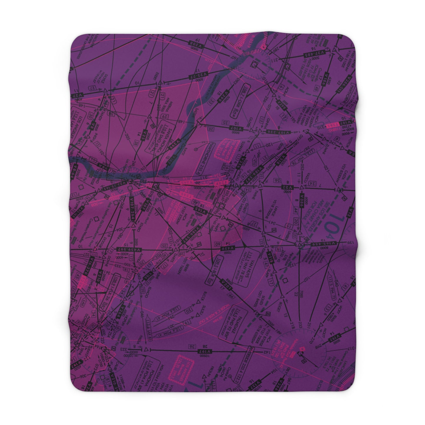 Enroute Low Altitude Chart (ELUS3) sherpa fleece blanket (purple)