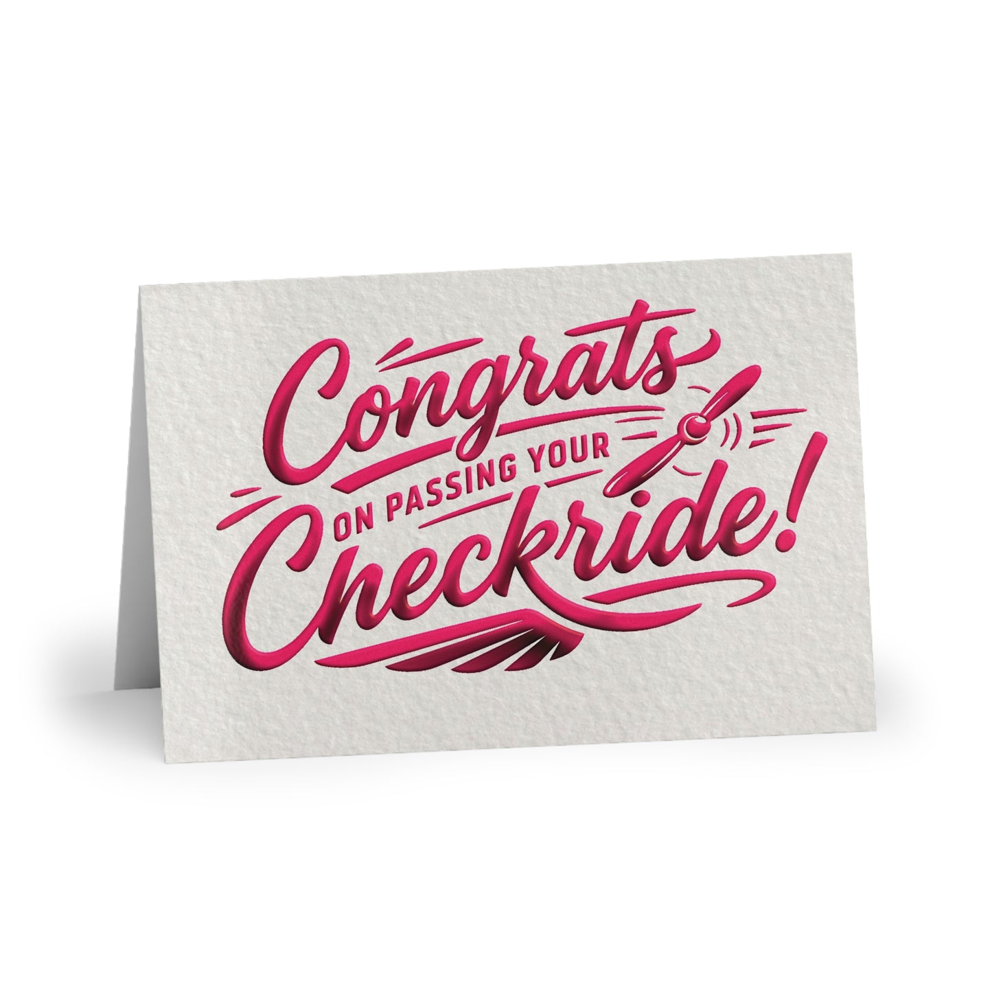 Congrats on passing your checkride! pack of 10 postcards (v4. pink)