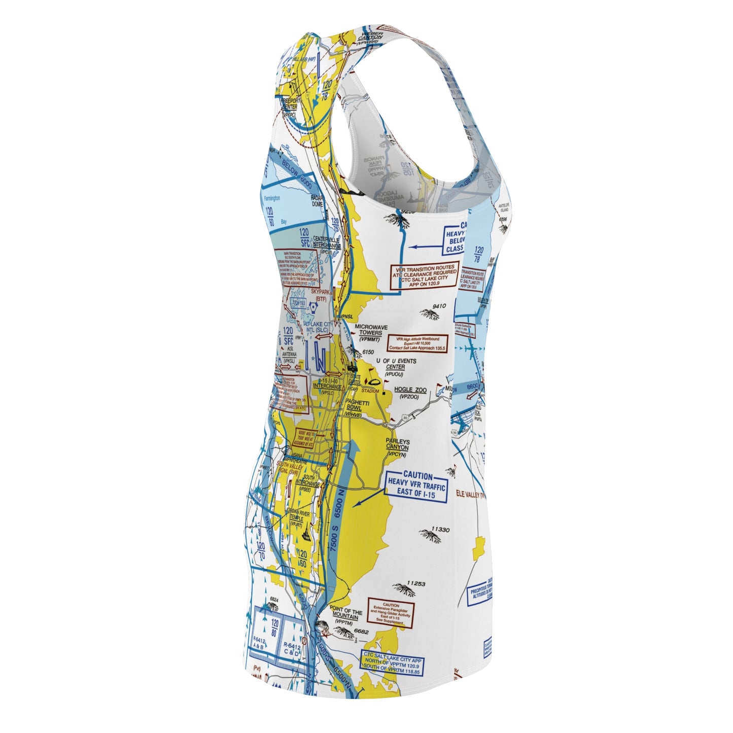 Salt Lake City Flyway Chart racerback dress
