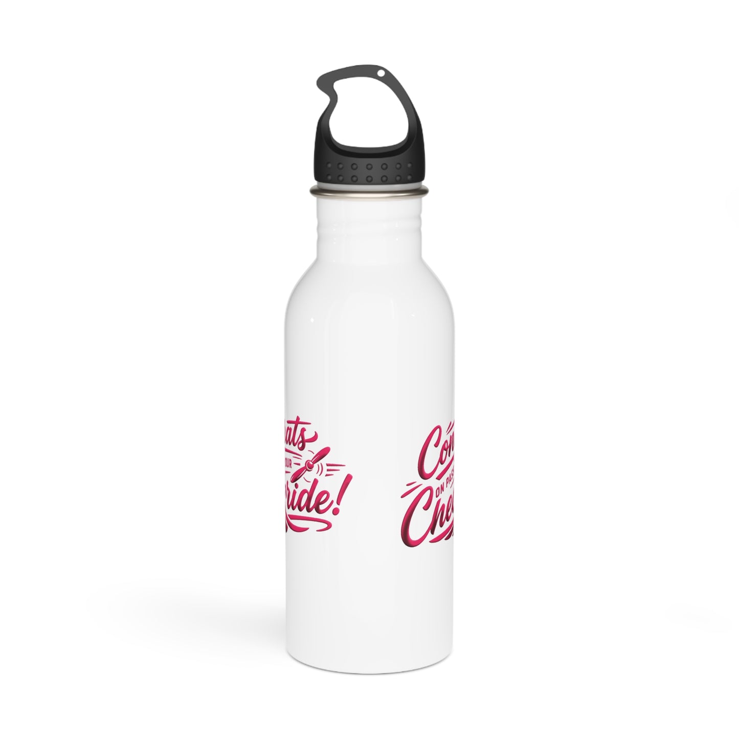 Congrats on passing your checkride! 20 oz. stainless steel water bottle (v4. pink)